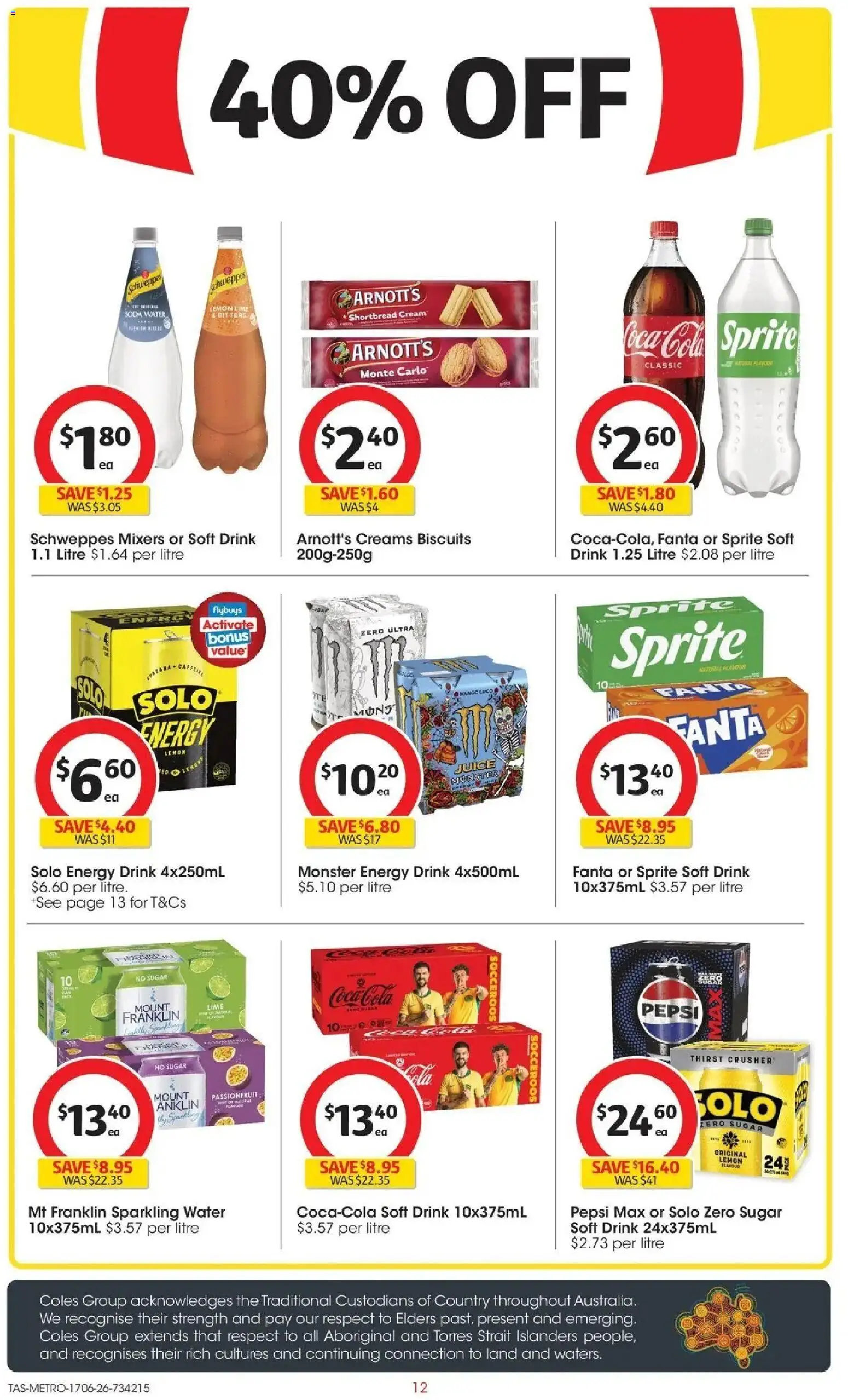 Coles catalogue - valid from 16.06.2026 | Page: 12 | Products: Energy drink, Coca Cola, Lemon, Lime