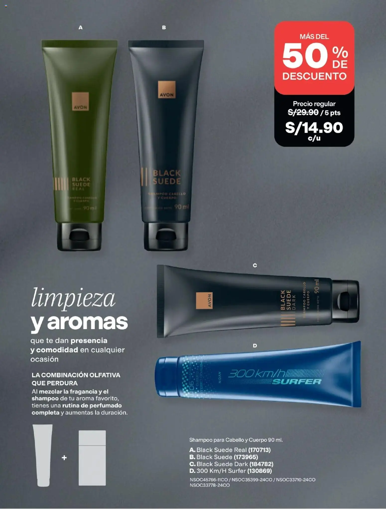 Catálogo Avon válido desde 15/09/2026 | Página: 148 | Productos: Shampoo, Té, Fragancia