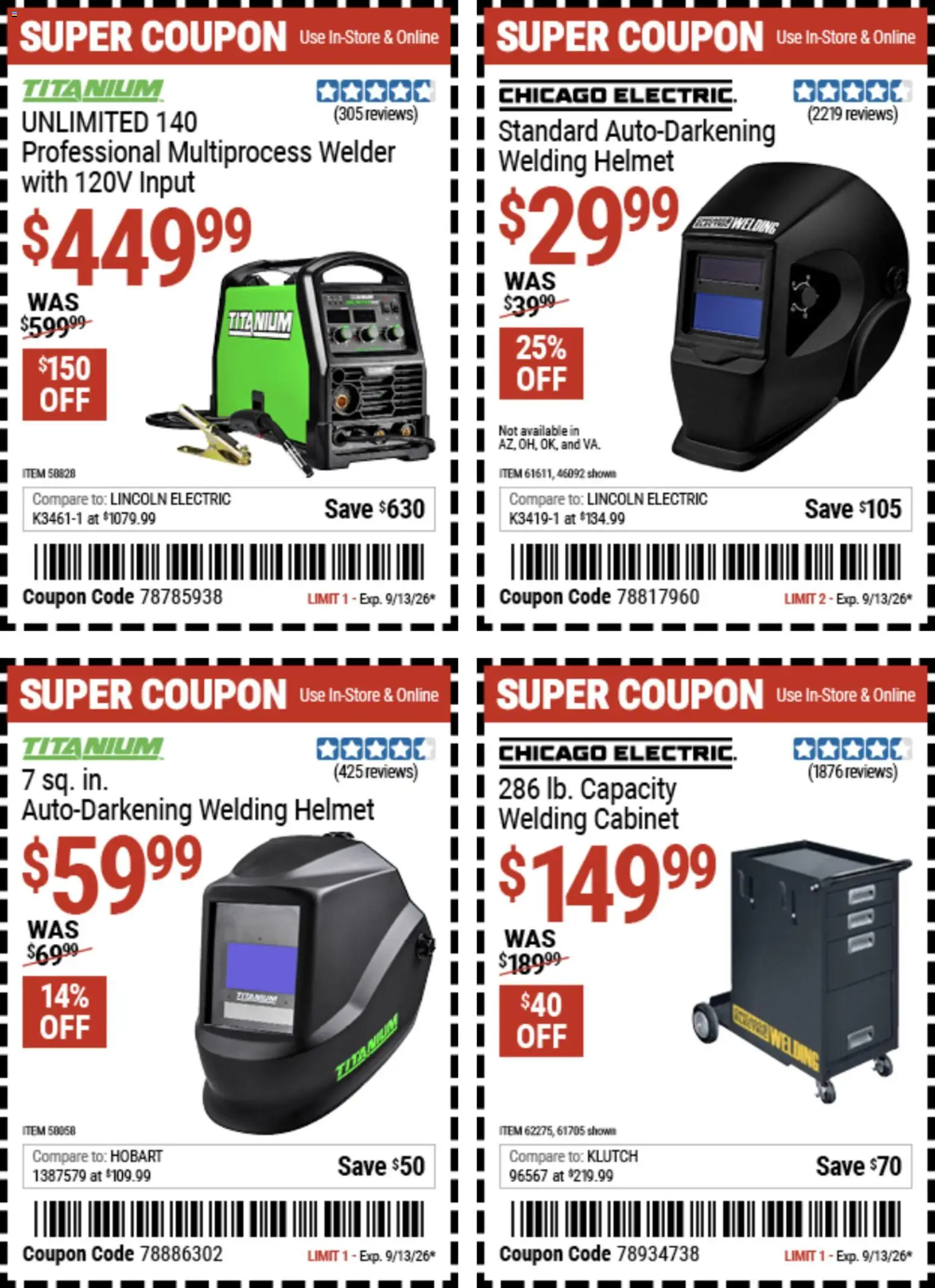 Harbor Freight Weekly Ad - valid from 08/31/2026 | Page: 7 | Products: Welding Helmet