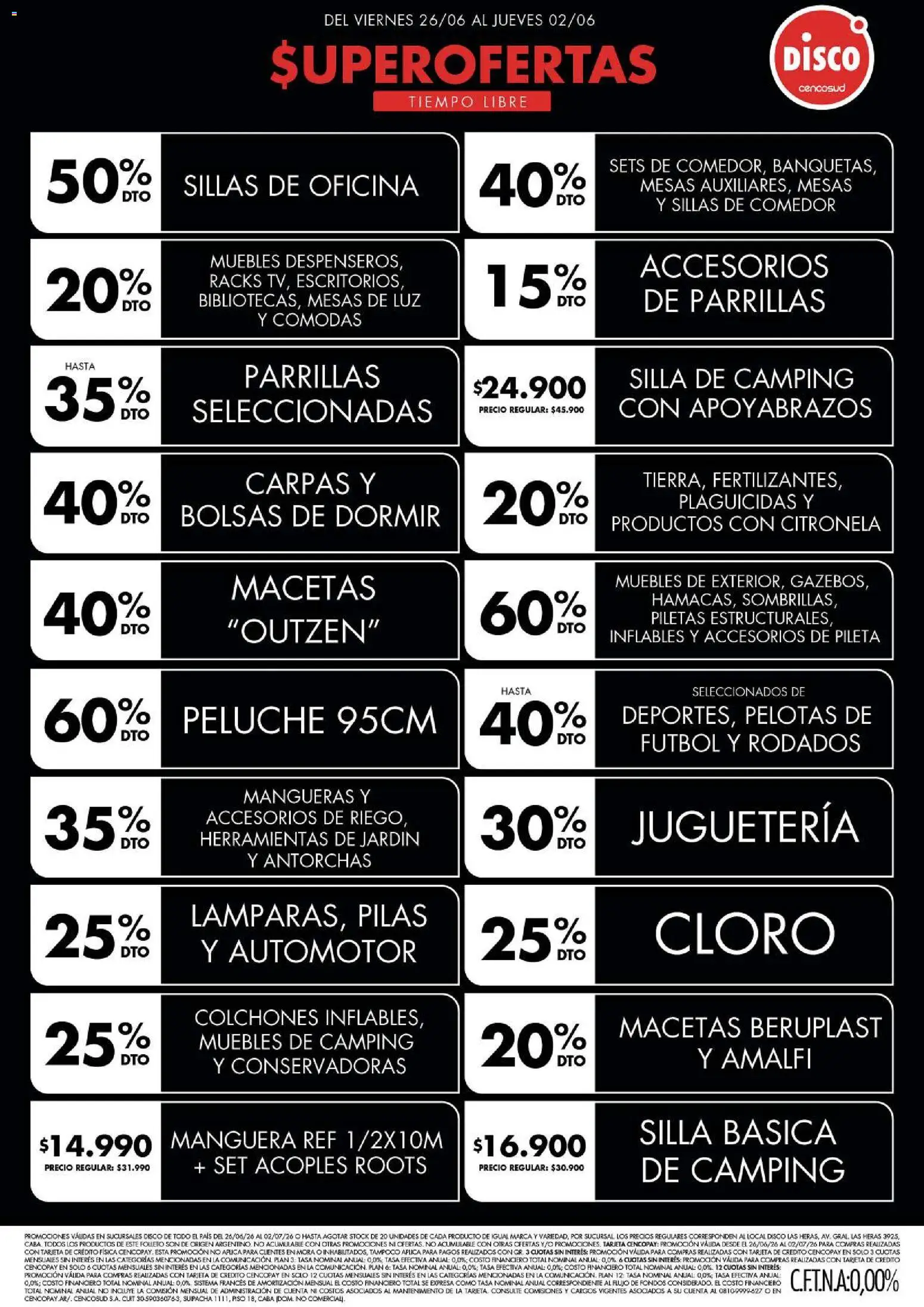 Disco - Ofertas | Electro, T. Libre y más │ válido desde el 25/06/2026 | Página: 4 | Productos: Disco, Silla, Manguera, Pileta
