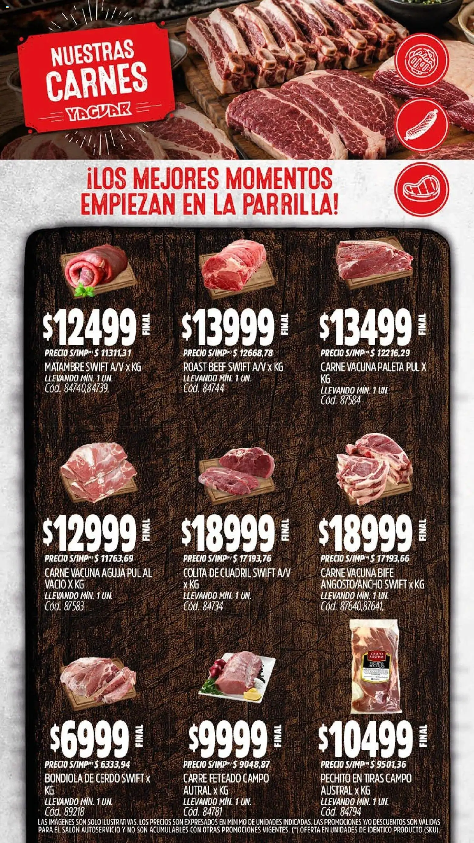 Yaguar - Oferta Semanal Córdoba │ válido desde el 03/08/2026 | Página: 7 | Productos: Parrilla, Paleta, Cerdo