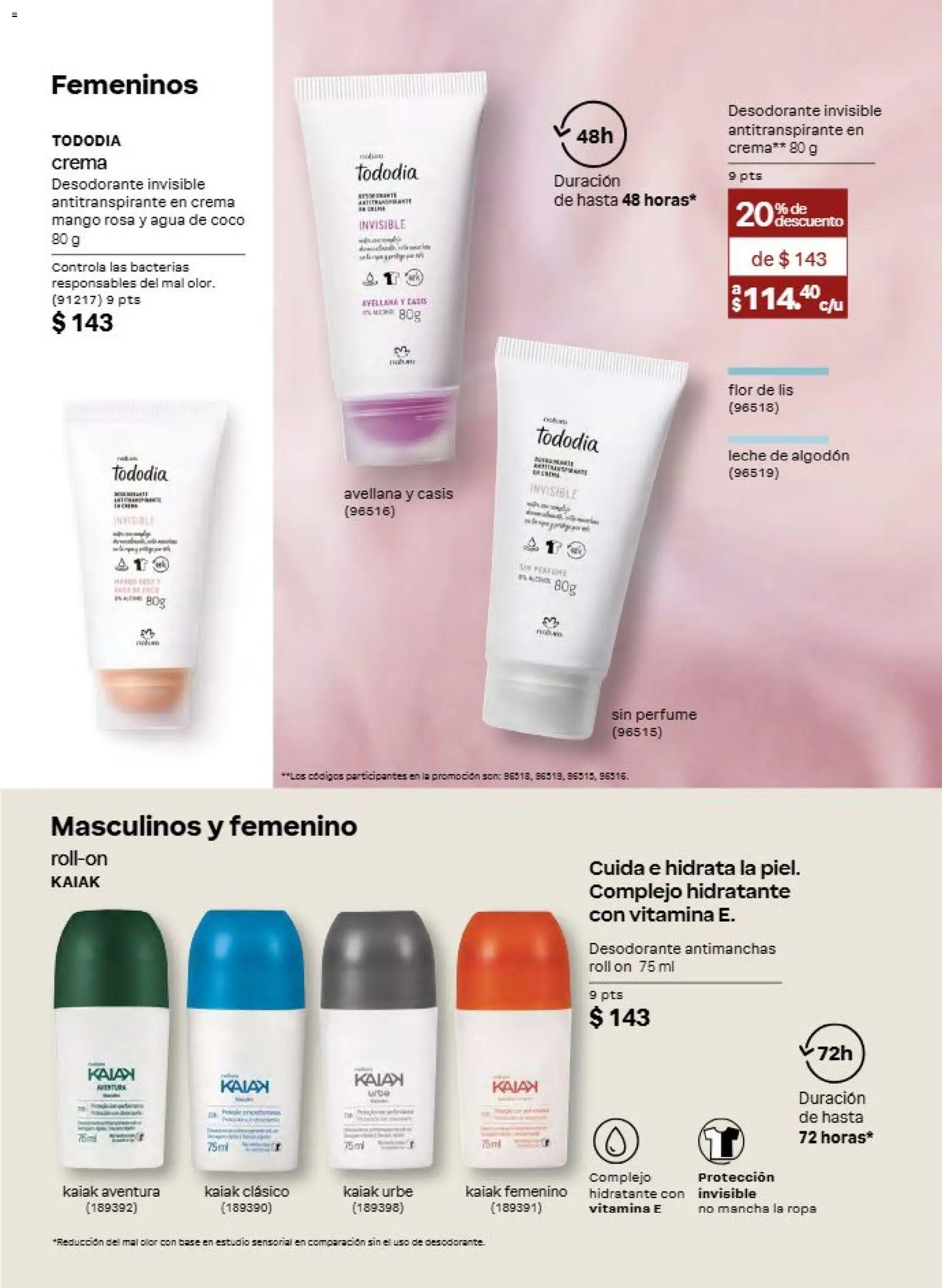 Nuevas ofertas de Natura válidas en toda la República Mexicana desde el 21/08/2026. ¡Encuentra las mejores ofertas en Natura campaña 13 2026! | Página: 141 | Productos: Antitranspirante, Crema, Mango, Algodón