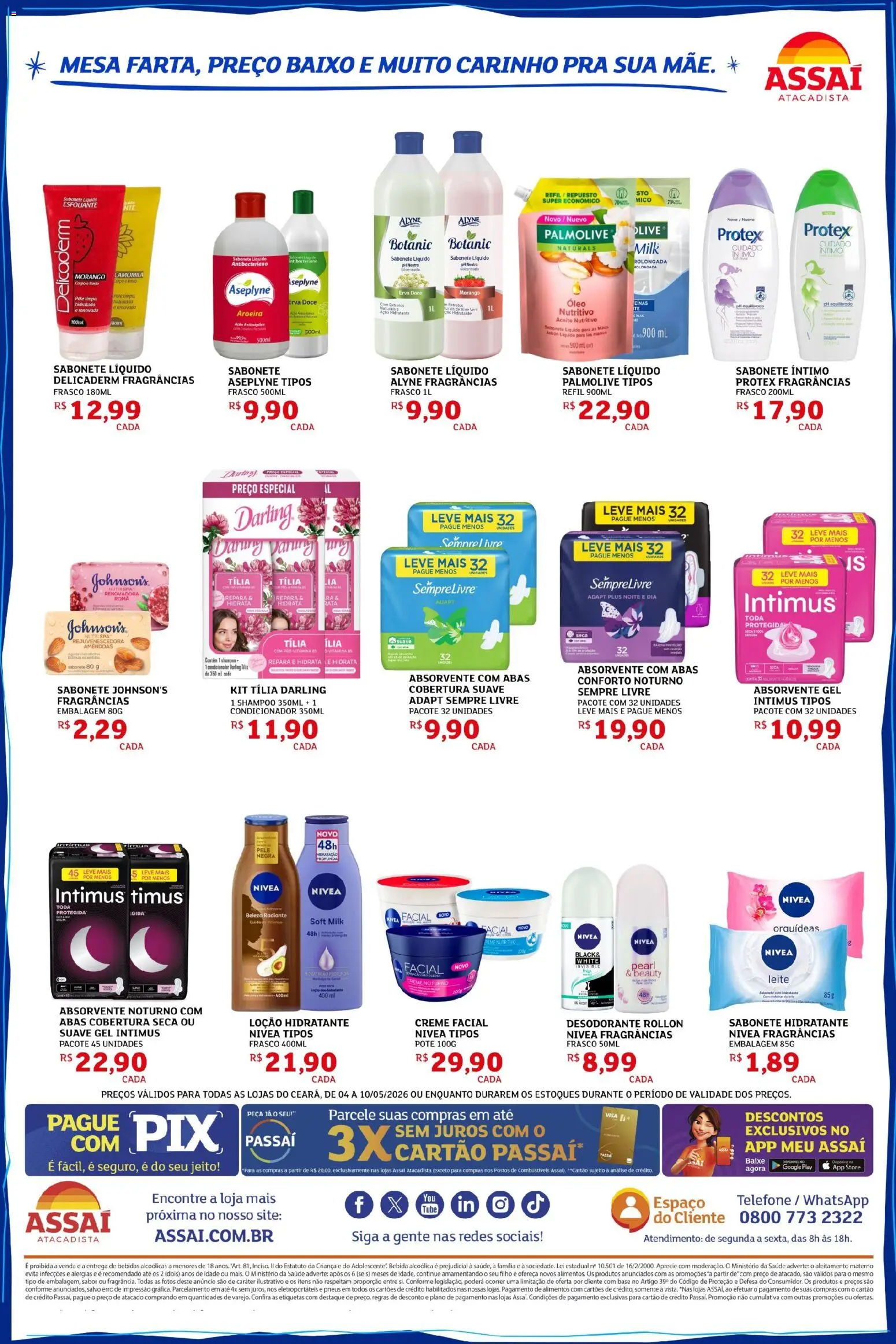 Assaí Atacadista Folheto - válido de 04.05.2026 | Página: 2 | Produtos: Condicionador, Leite, Baixo, Sabonete líquido