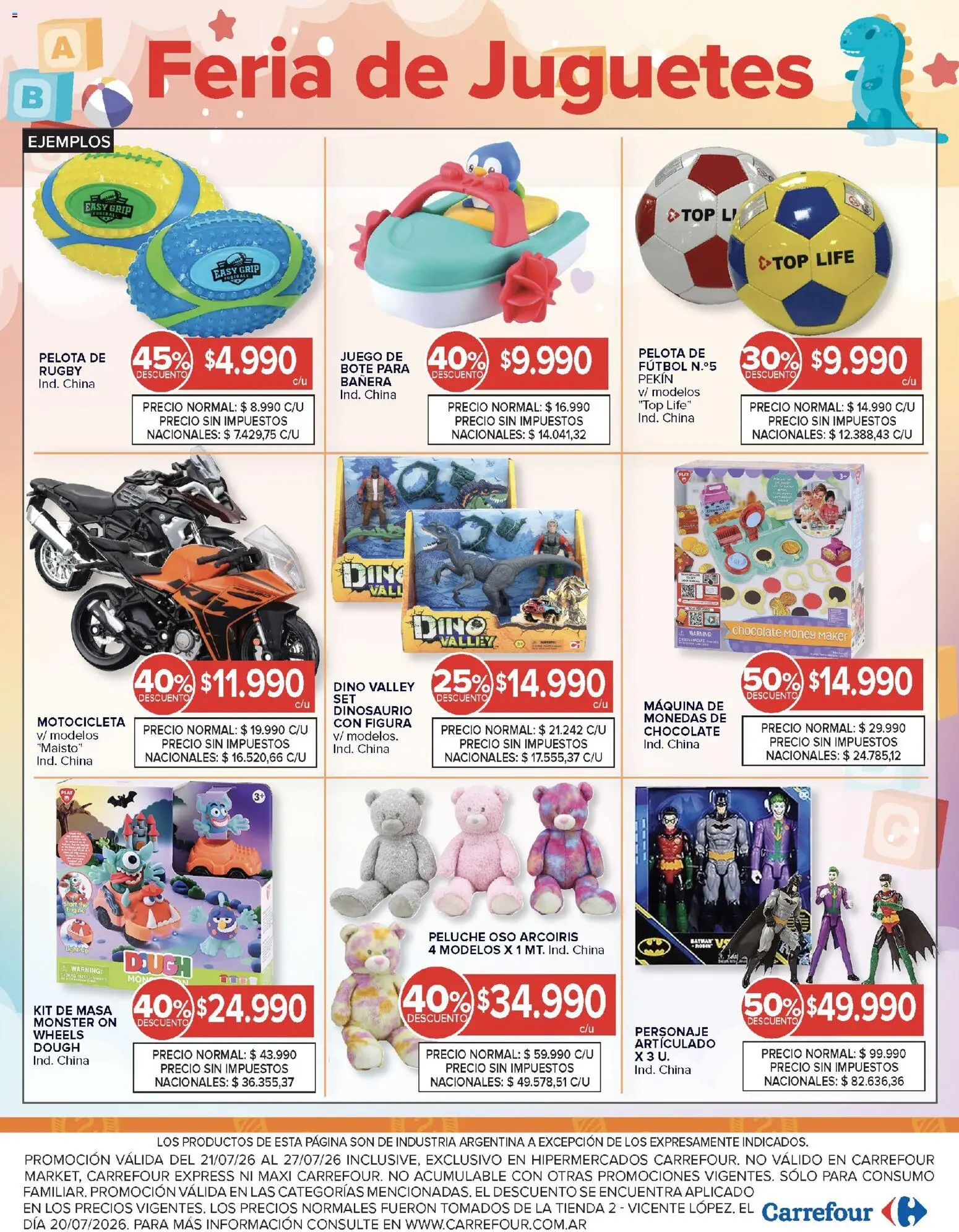 Carrefour - AHORRO FIN DE MES │ válido desde el 21/07/2026 | Página: 24 | Productos: Top, Bañera, Pelota, Chocolate