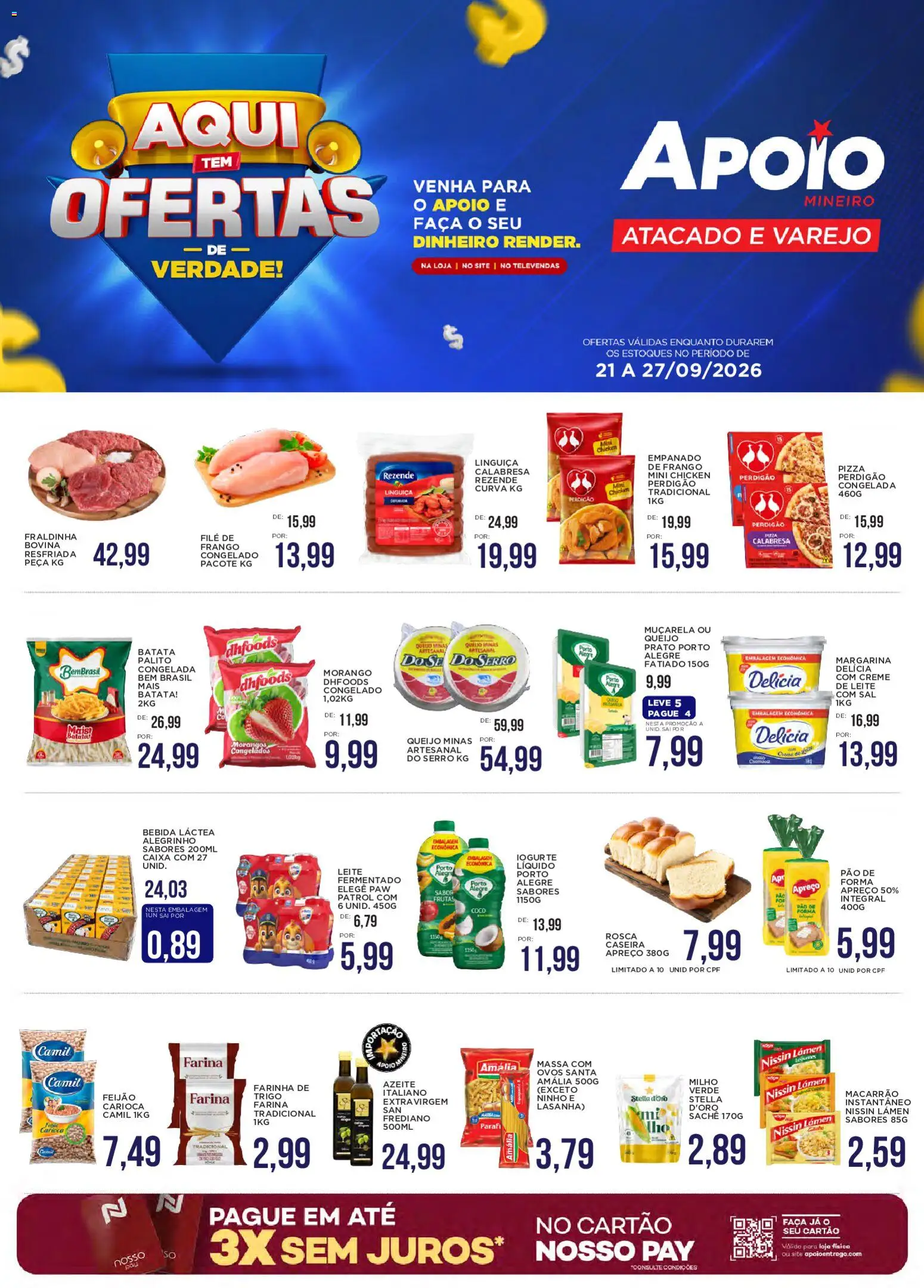 Apoio Mineiro Folheto - válido de 21/09/2026 | Página: 1 | Produtos: Fraldinha, Iogurte, Batata, Sal
