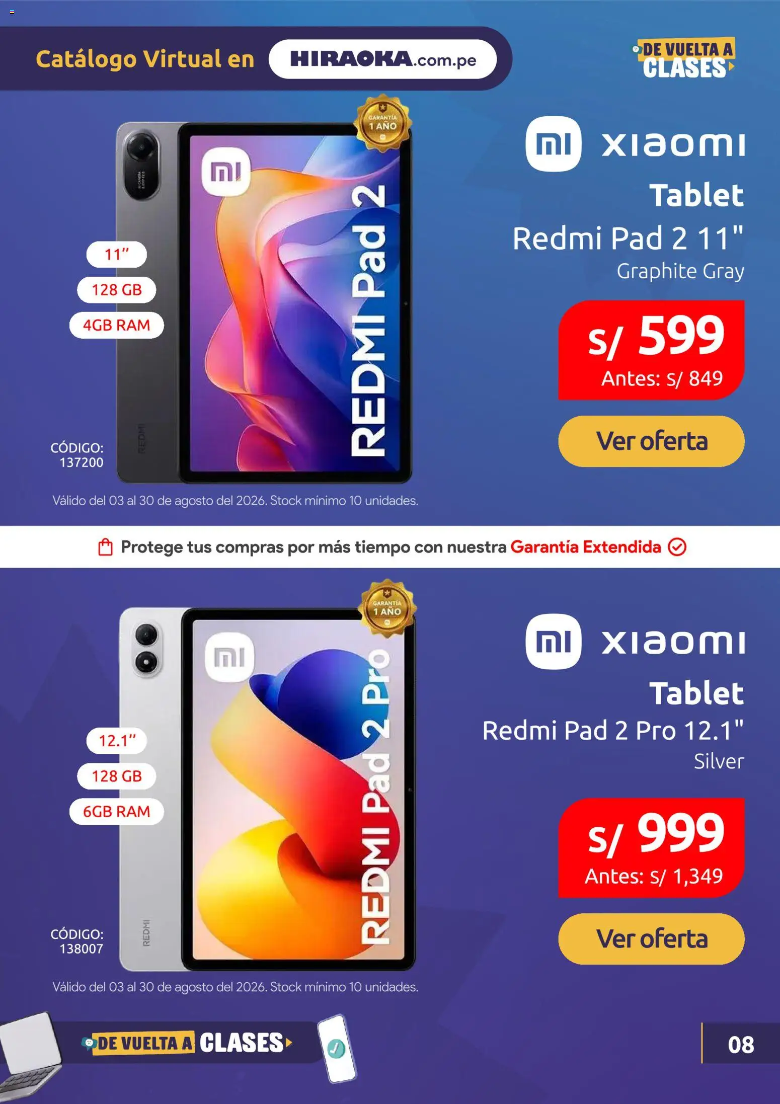 Catálogo Hiraoka válido desde 03/08/2026 | Página: 9 | Productos: Tablet