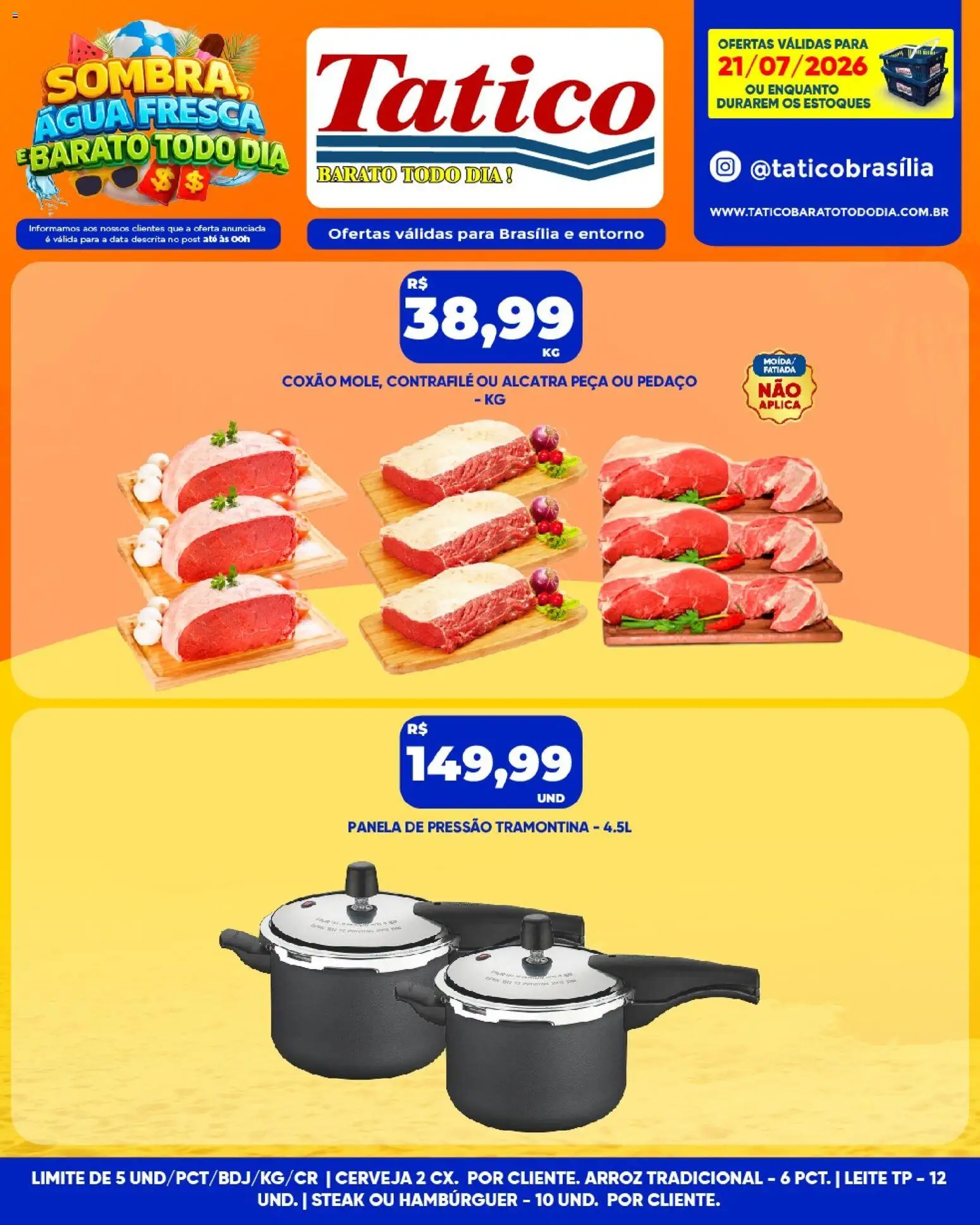 Tatico Folheto - válido de 21/07/2026 | Página: 14 | Produtos: Panela, Panela de pressão, Arroz, Hambúrguer