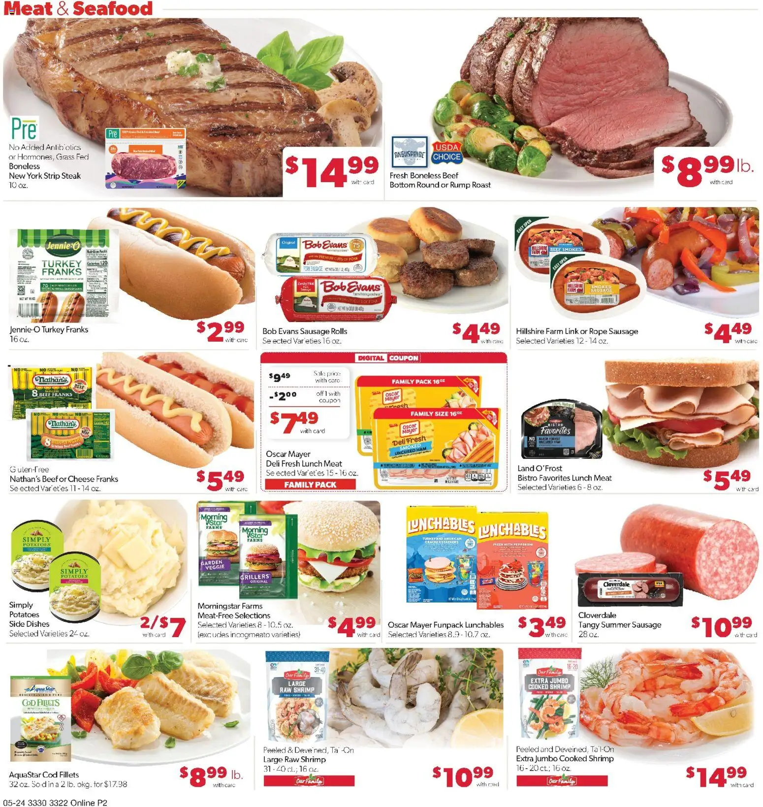 Family Fare Weekly Ad - MN - valid from 24.05.2026 | Page: 6 | Products: Cheese, Pizza, Potatoes, Seafood