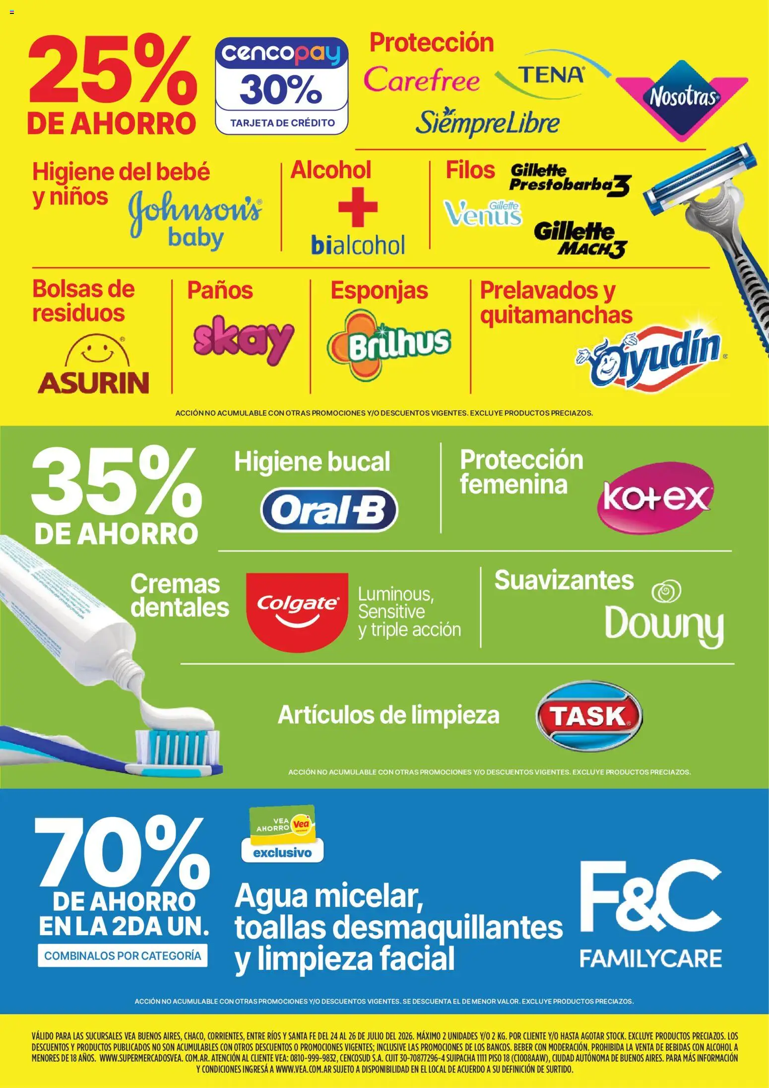 Vea - Fin de semana de ahorro │ válido desde el 24/07/2026 | Página: 3 | Productos: Toallas, Quitamanchas, Agua