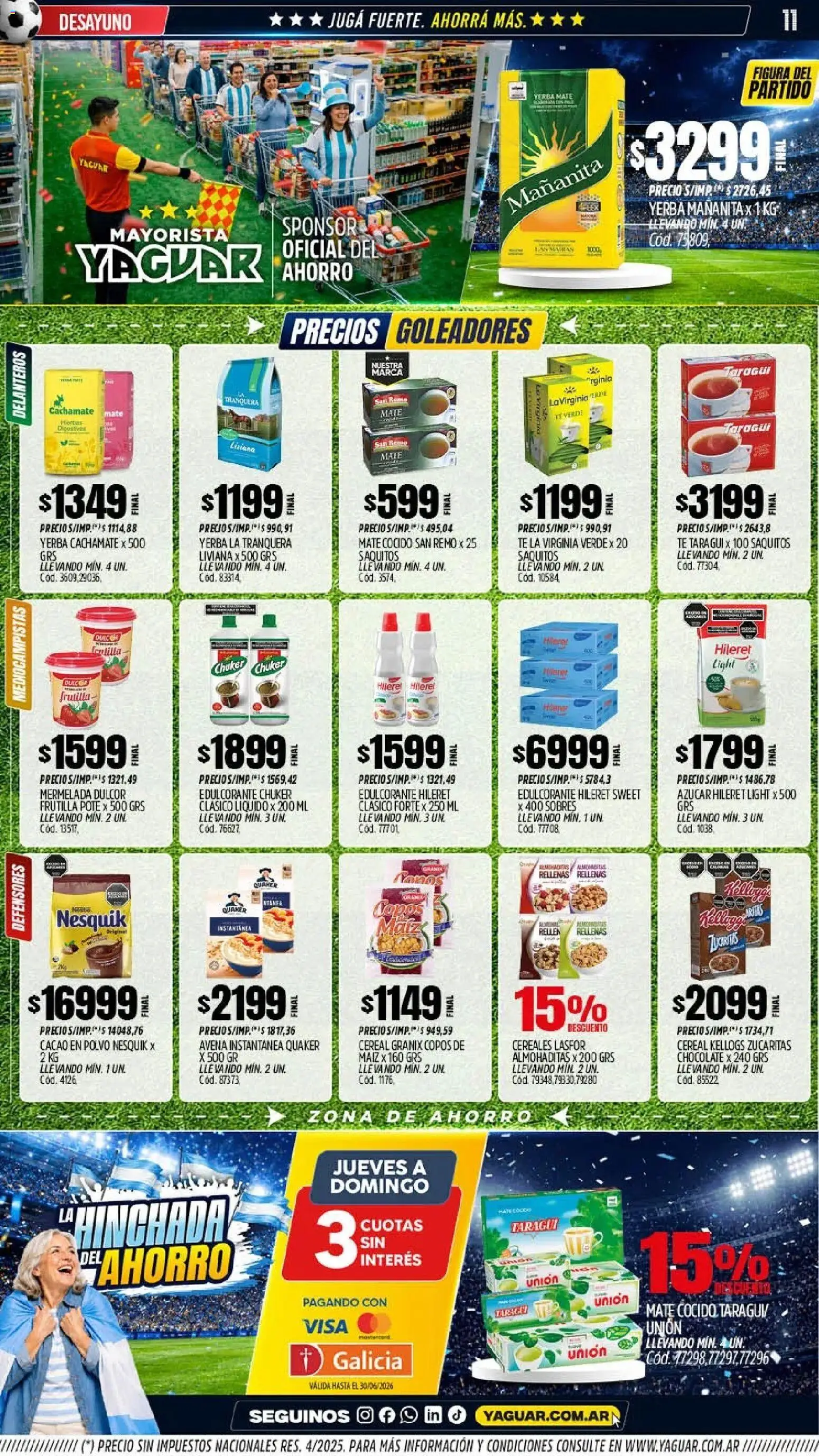 Yaguar - Oferta Semanal Mar del Plata │ válido desde el 01.06.2026 | Página: 10 | Productos: Edulcorante, Avena, Chocolate, Té