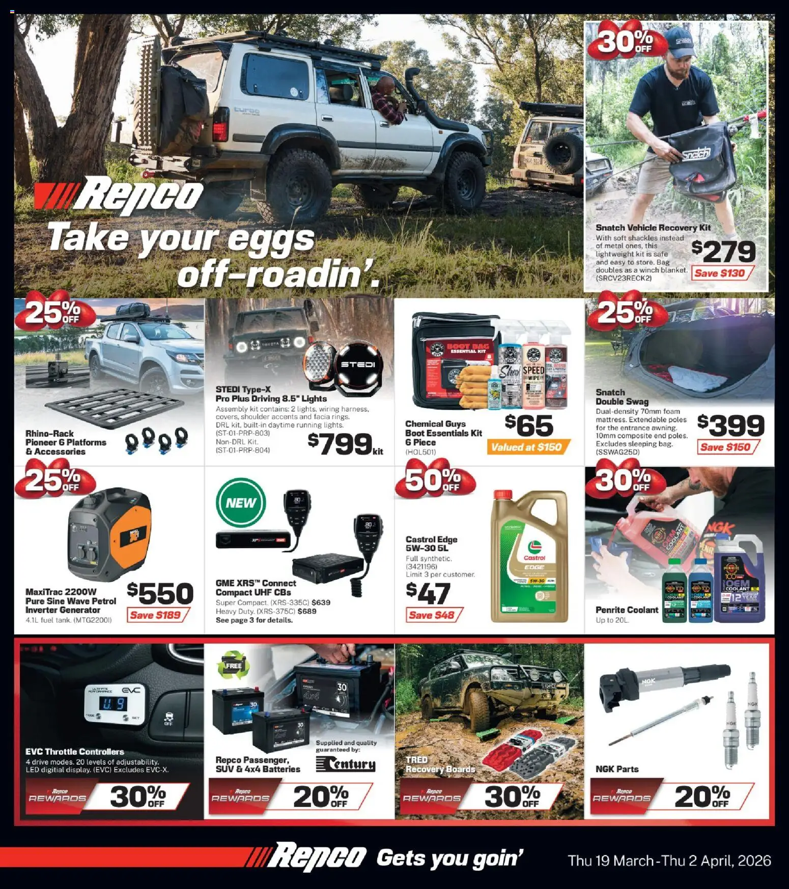 Repco catalogue - valid from 19.03.2026 | Page: 1 | Products: Eggs, Accessories, Batteries, Safe