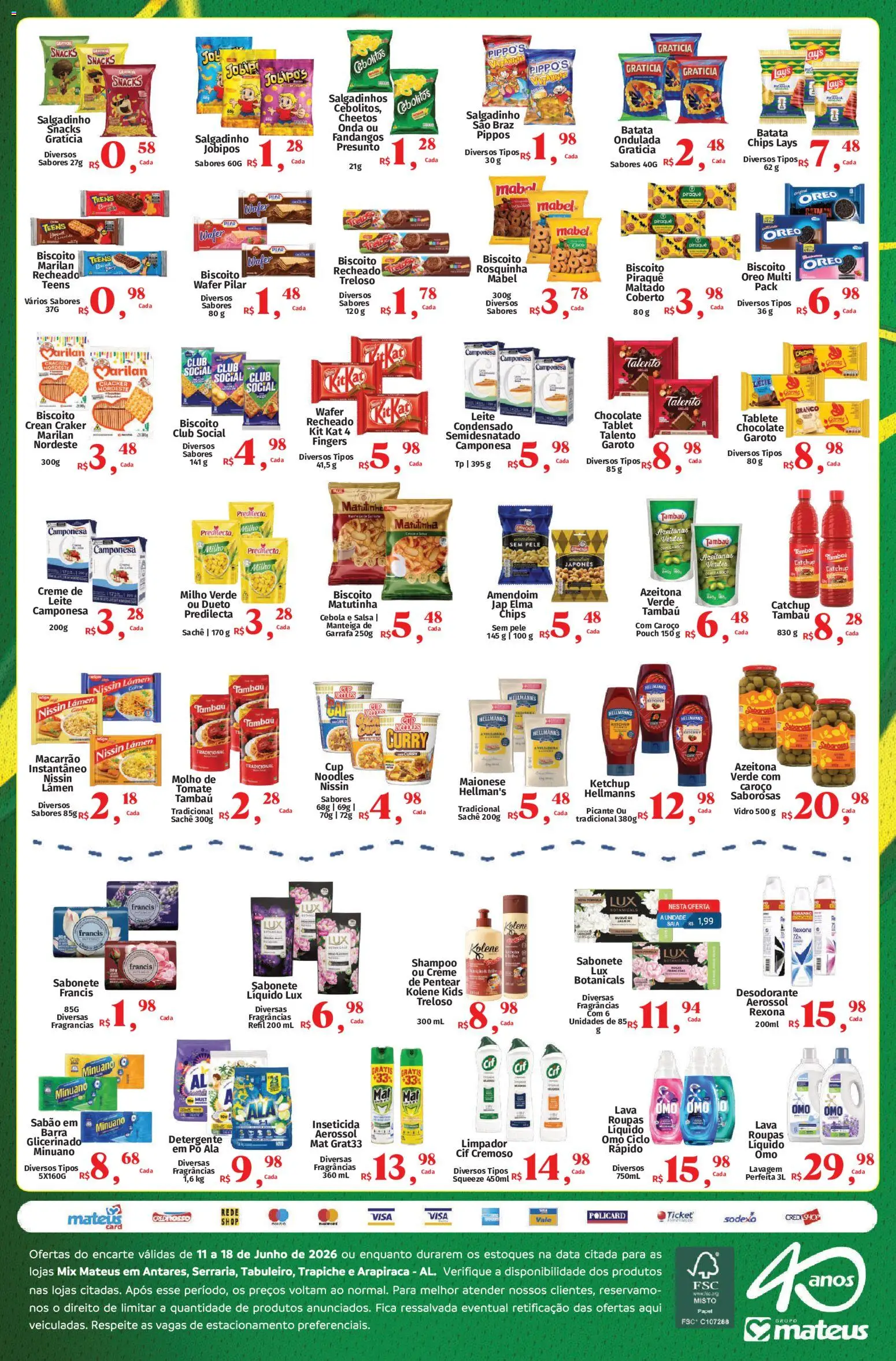Mateus Folheto - válido de 11.06.2026 | Página: 4 | Produtos: Cebola, Sabão, Cheetos, Creme de leite