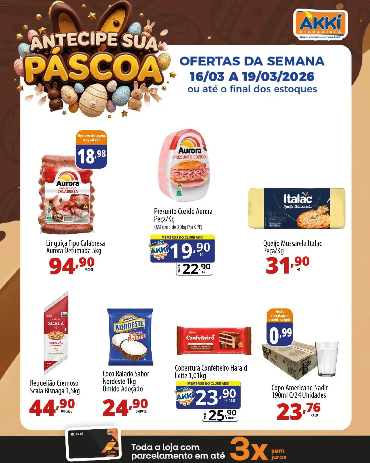 Akki Atacadista Folheto - válido de 16.03.2026 | Página: 6 | Produtos: Coco, Leite, Sal, Requeijão