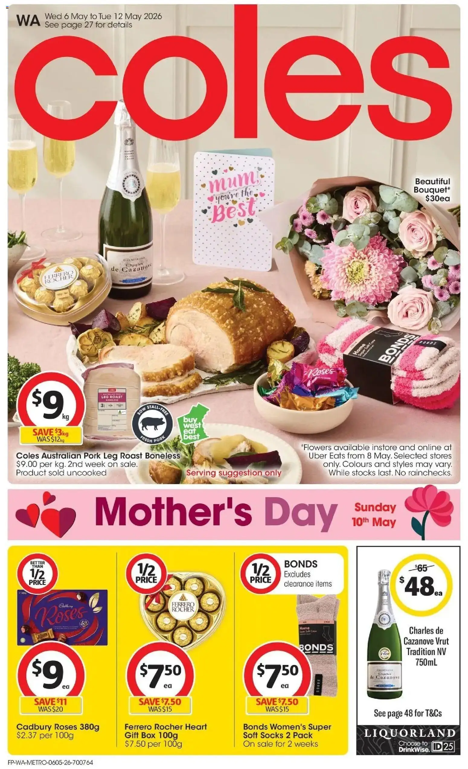 Coles catalogue - valid from 05.05.2026 | Page: 1 | Products: Box, Pork, Socks