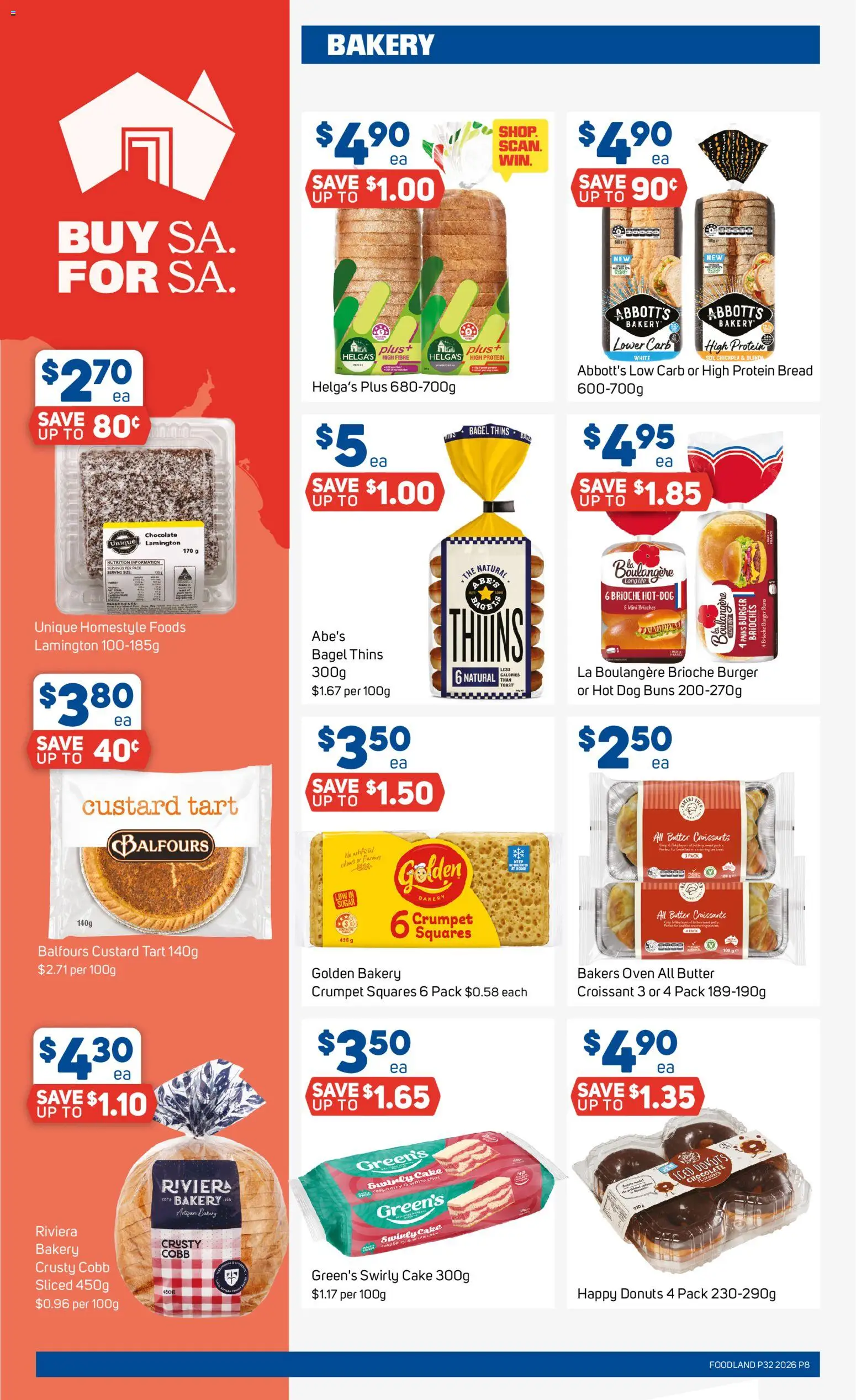 Foodland catalogue - valid from 05/08/2026 | Page: 8 | Products: Butter, Donuts, Bread, Raspberry