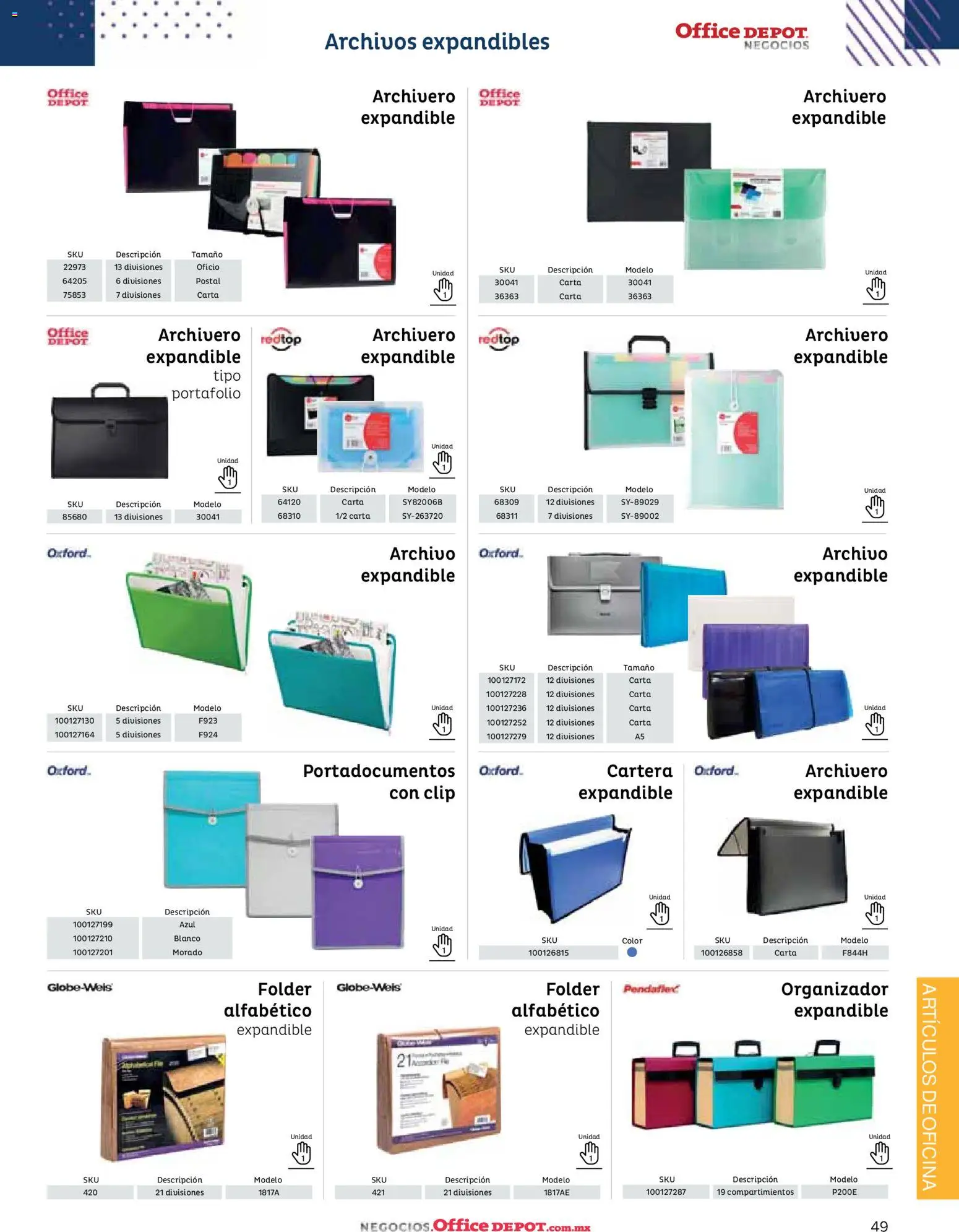 Nuevas ofertas de Office Depot válidas en toda la República Mexicana desde el 12/01/2026. ¡Encuentra las mejores ofertas en Office Depot catálogo 2026! | Página: 51 | Productos: Organizador
