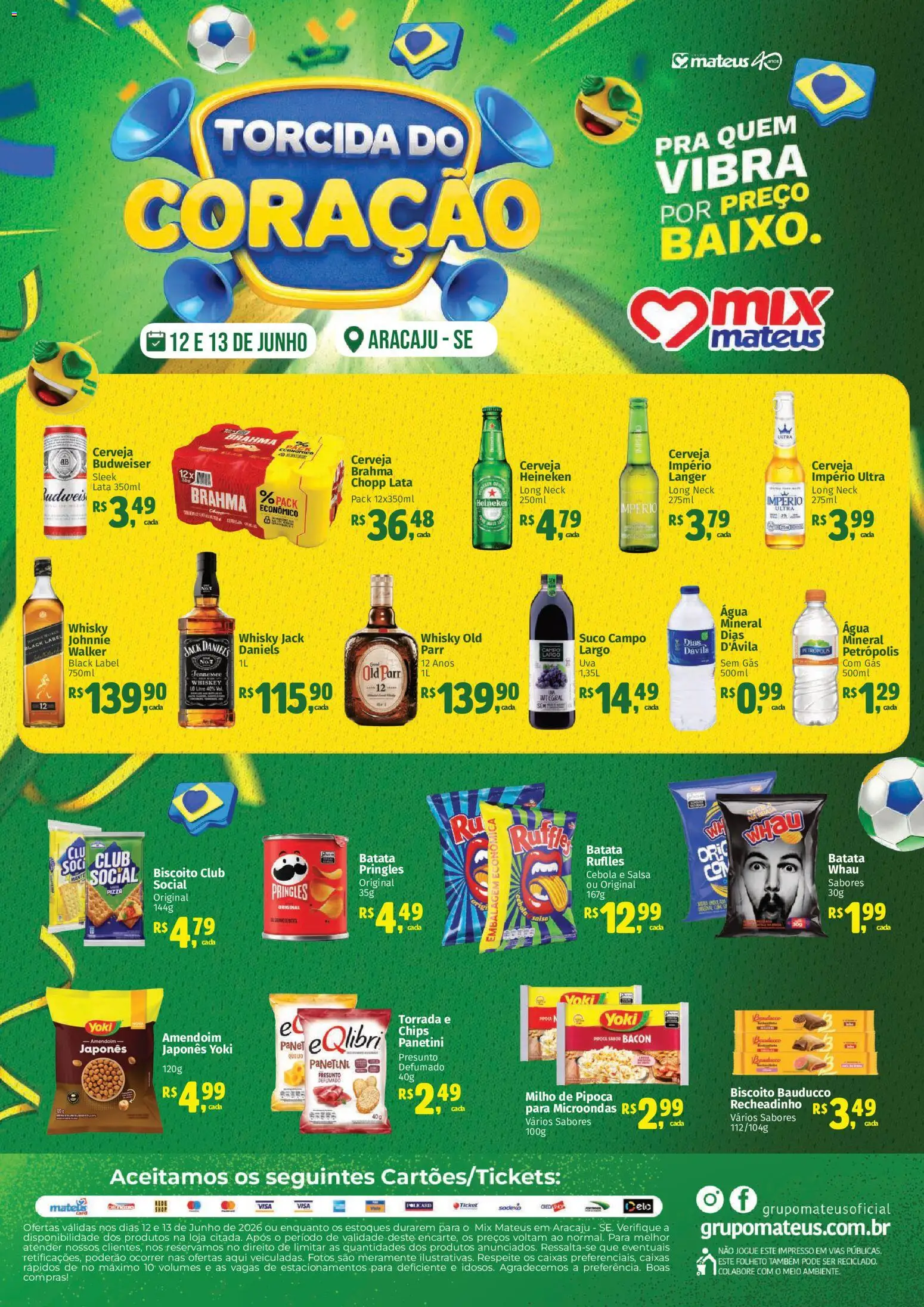Mateus Folheto - válido de 12.06.2026 | Página: 1 | Produtos: Amendoim, Biscoito, Presunto, Pizza