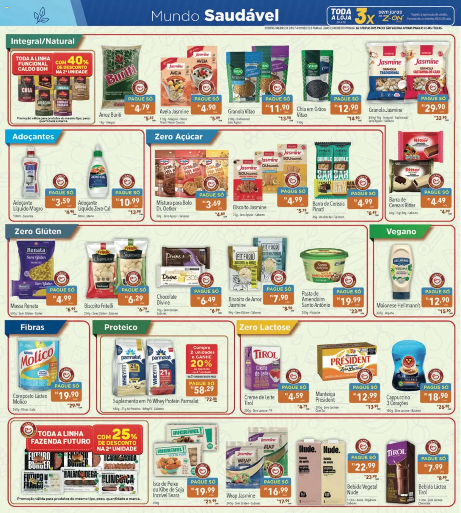 Supermercados Condor Folheto - válido de 28/07/2026 | Página: 8 | Produtos: Chia, Leite, Peixe, Sal