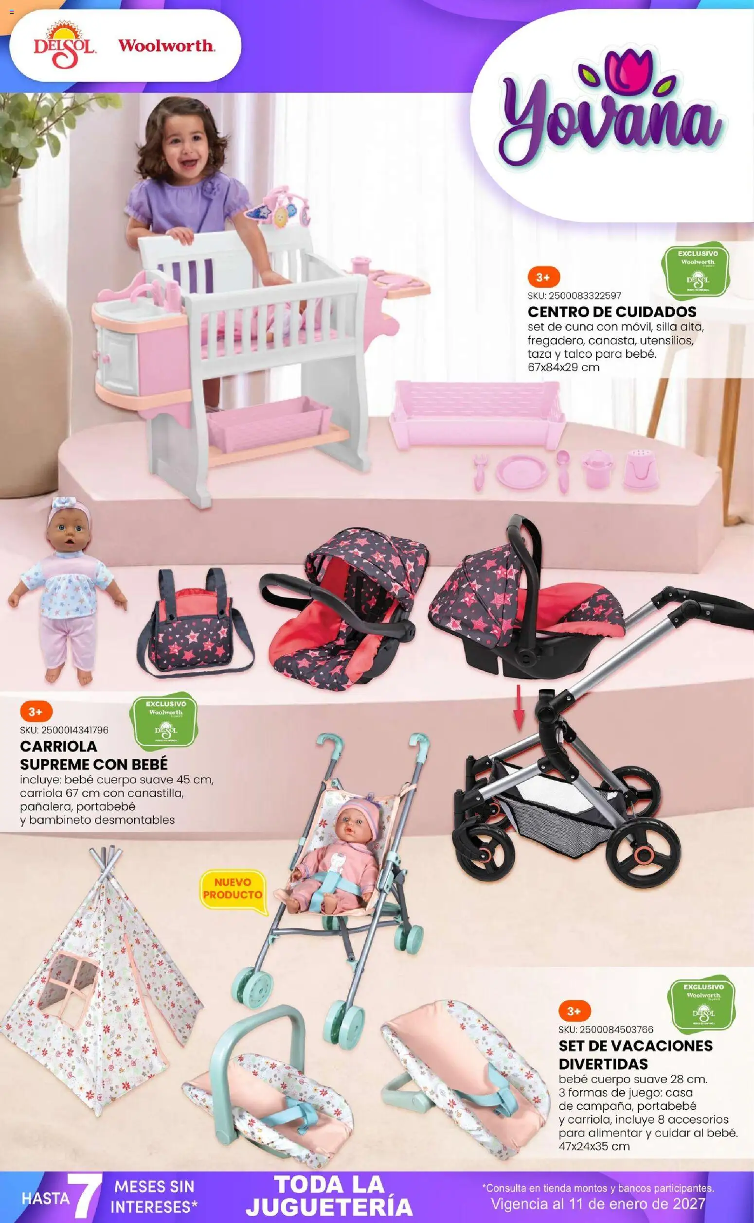 Nuevas ofertas de Del Sol y Woolworth válidas en toda la República Mexicana desde el 01/10/2026. ¡Encuentra las mejores ofertas en Del Sol y Woolworth catálogo El Castillo del Juguete! | Página: 33 | Productos: Carriola, Taza, Silla, Cuna