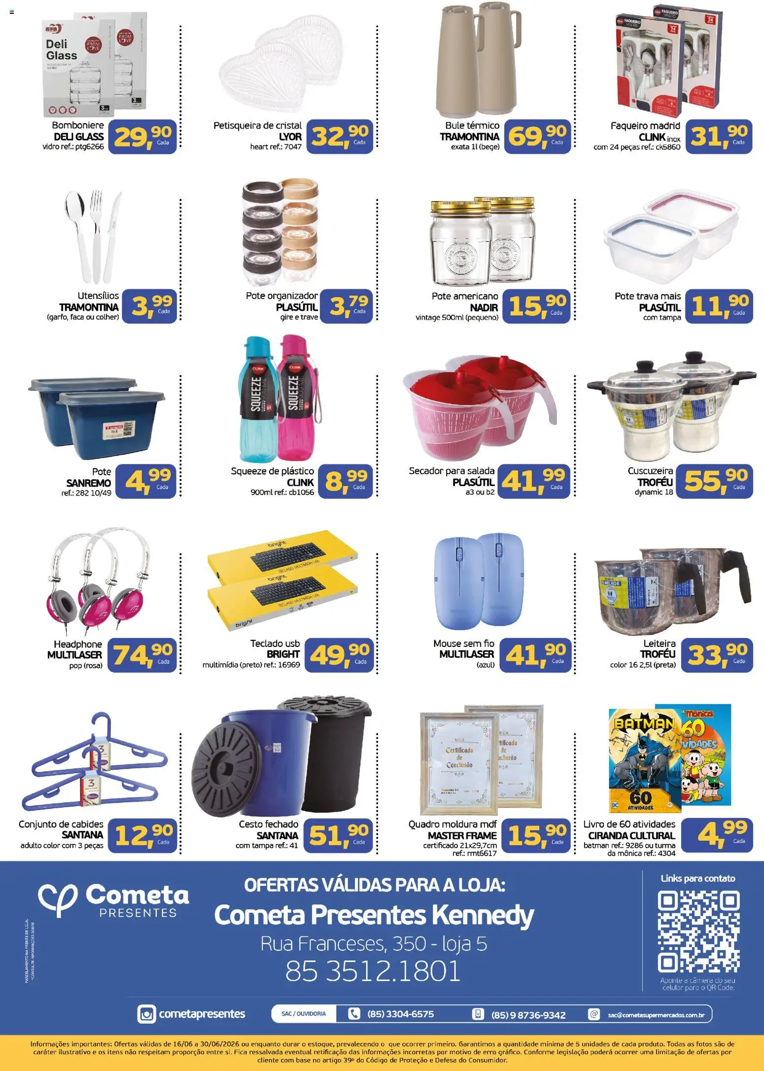 Cometa Supermercados Folheto - válido de 16.06.2026 | Página: 2 | Produtos: Celular, Livro, Teclado, USB