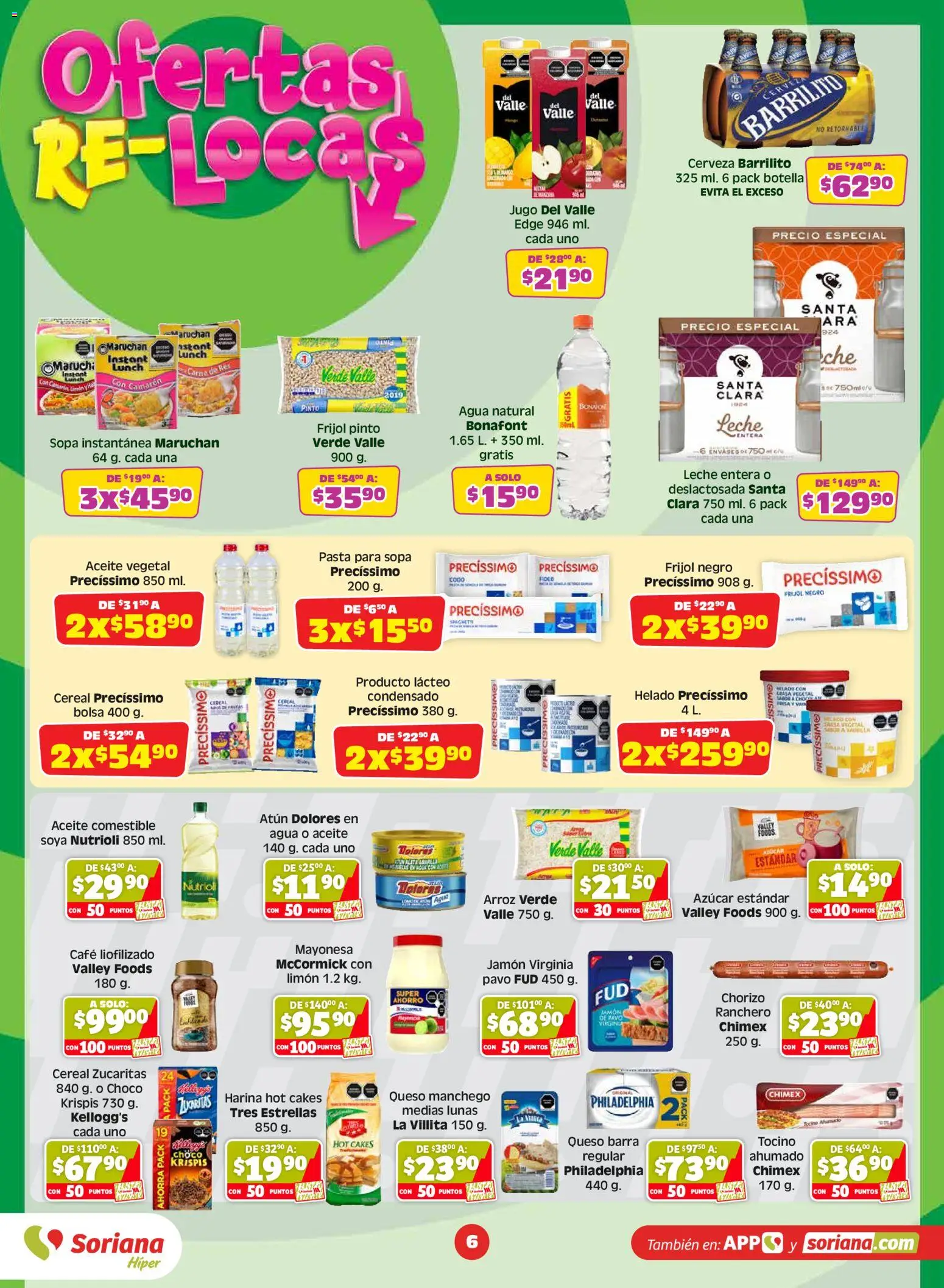 Nuevas ofertas de Soriana válidas en toda la República Mexicana desde el 03/07/2026. ¡Encuentra las mejores ofertas en Soriana Julio Regalado Híper Nacional! | Página: 6 | Productos: Harina, Azúcar, Mayonesa, Pasta