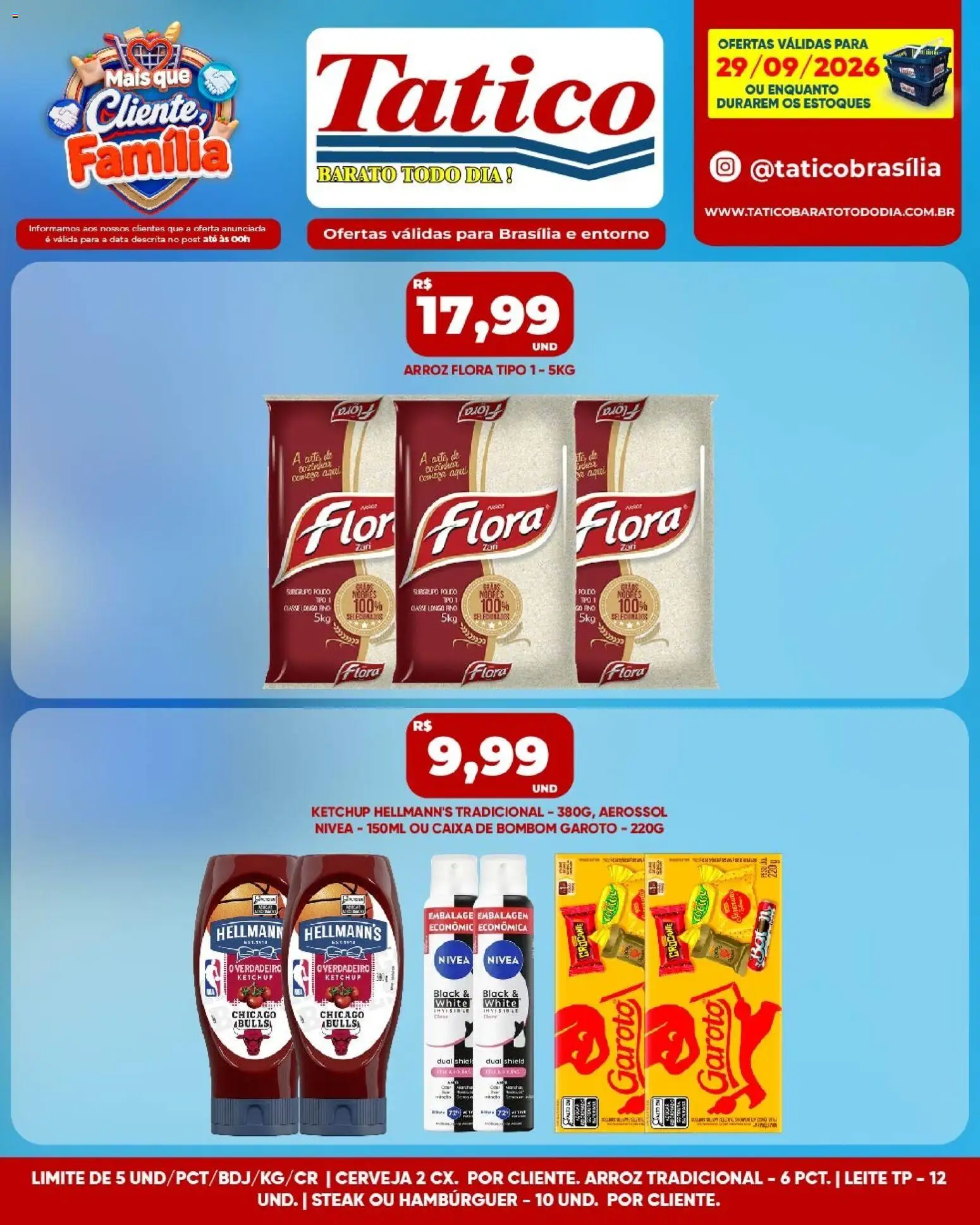 Tatico Folheto - válido de 29/09/2026 | Página: 9 | Produtos: Caixa, Leite, Hambúrguer, Caixa de bombom