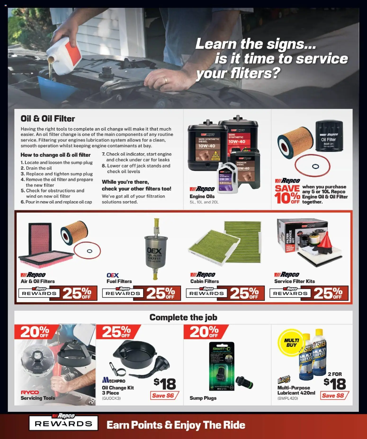 Repco catalogue - valid from 23/07/2026 | Page: 12 | Products: Oil, Cap, Lubricant, Tools