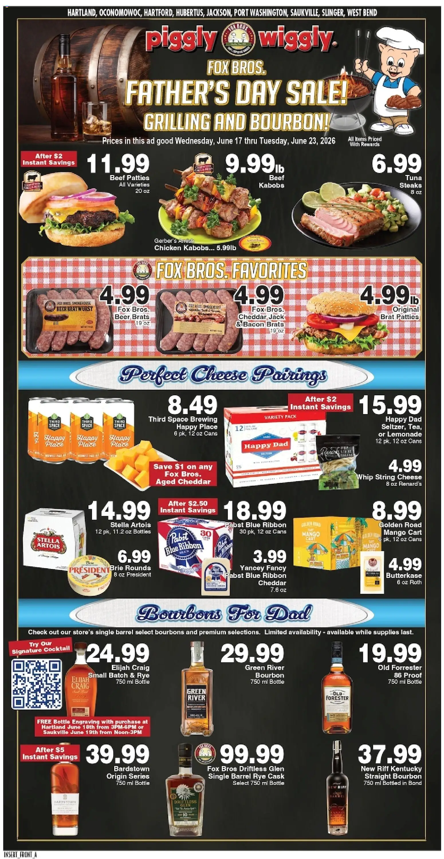 Piggly Wiggly Weekly Ad - valid from 17.06.2026 | Page: 2 | Products: Cheese, Beer, Beef, Bourbon