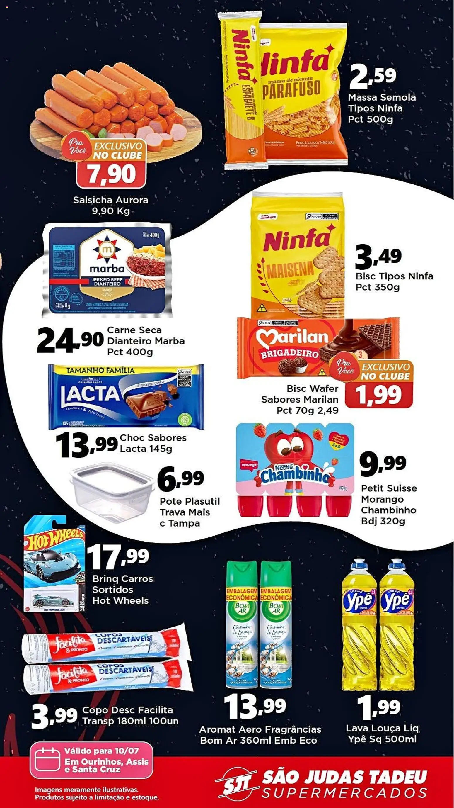 São Judas Tadeu Folheto - válido de 10/07/2026 | Página: 2 | Produtos: Salsicha, Carne, Massa
