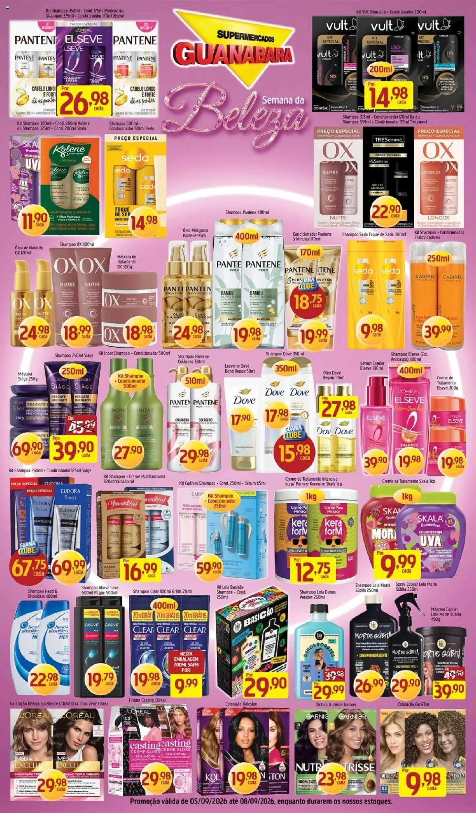 Supermercados Guanabara Folheto - válido de 05/09/2026 | Página: 9 | Produtos: Shampoo, Portas, Óleo, Creme