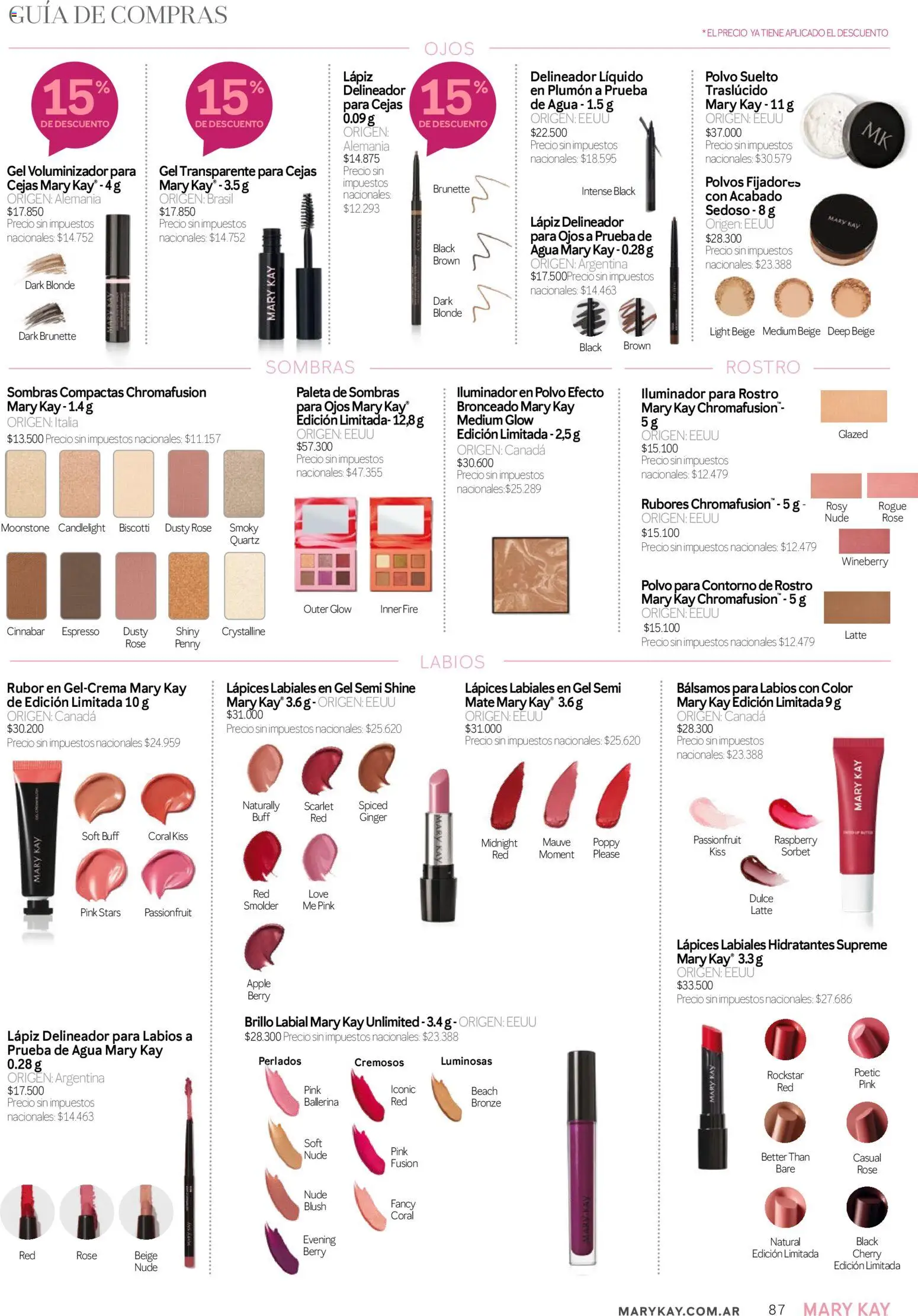 Mary Kay - Catálogo │ válido desde el 01/09/2026 | Página: 87 | Productos: Mate, Polvo, Dulce, Brillo