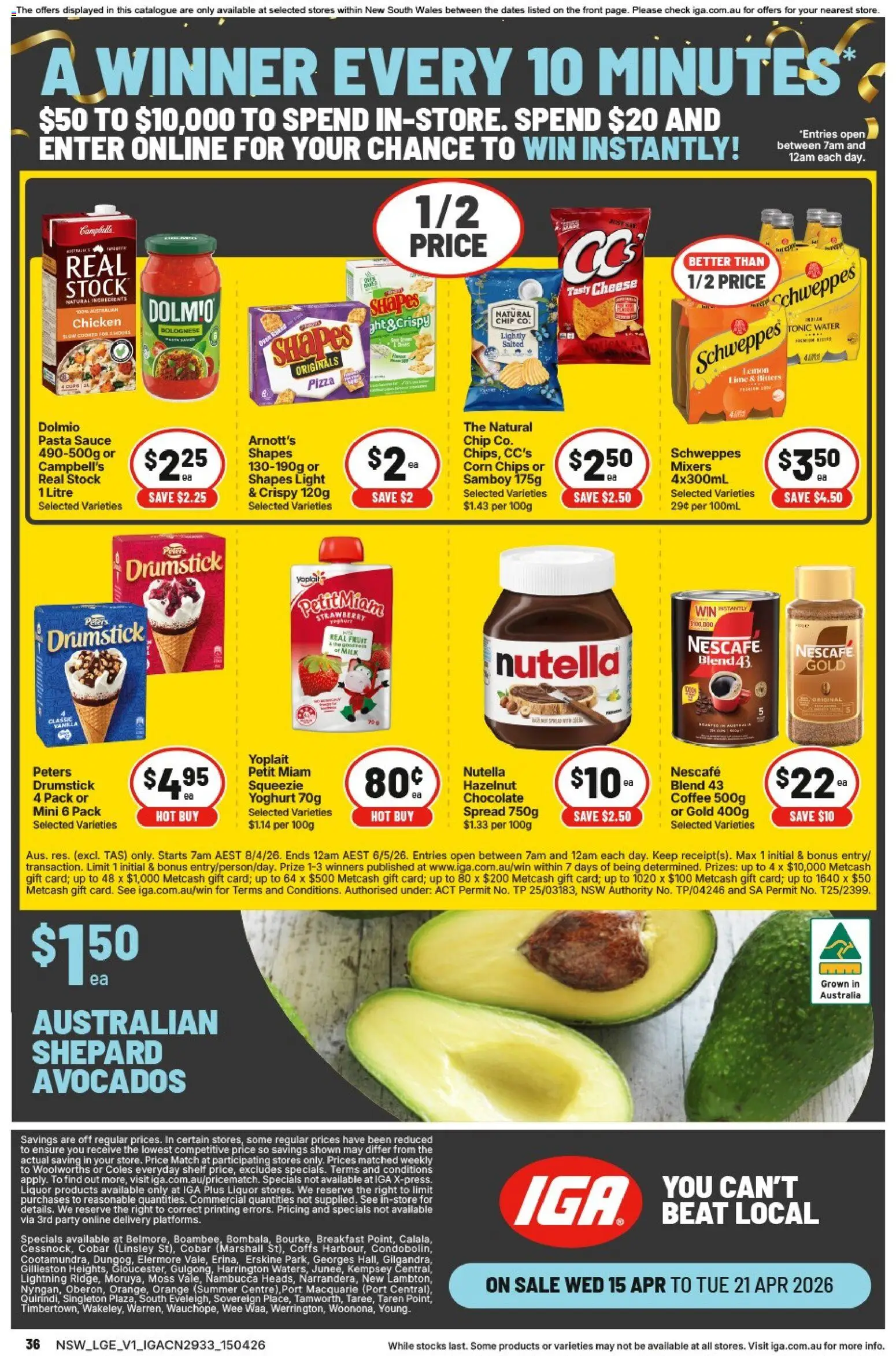 IGA catalogue - valid from 15.04.2026 | Page: 36 | Products: Conditioner, Sunscreen, Water, Tablets