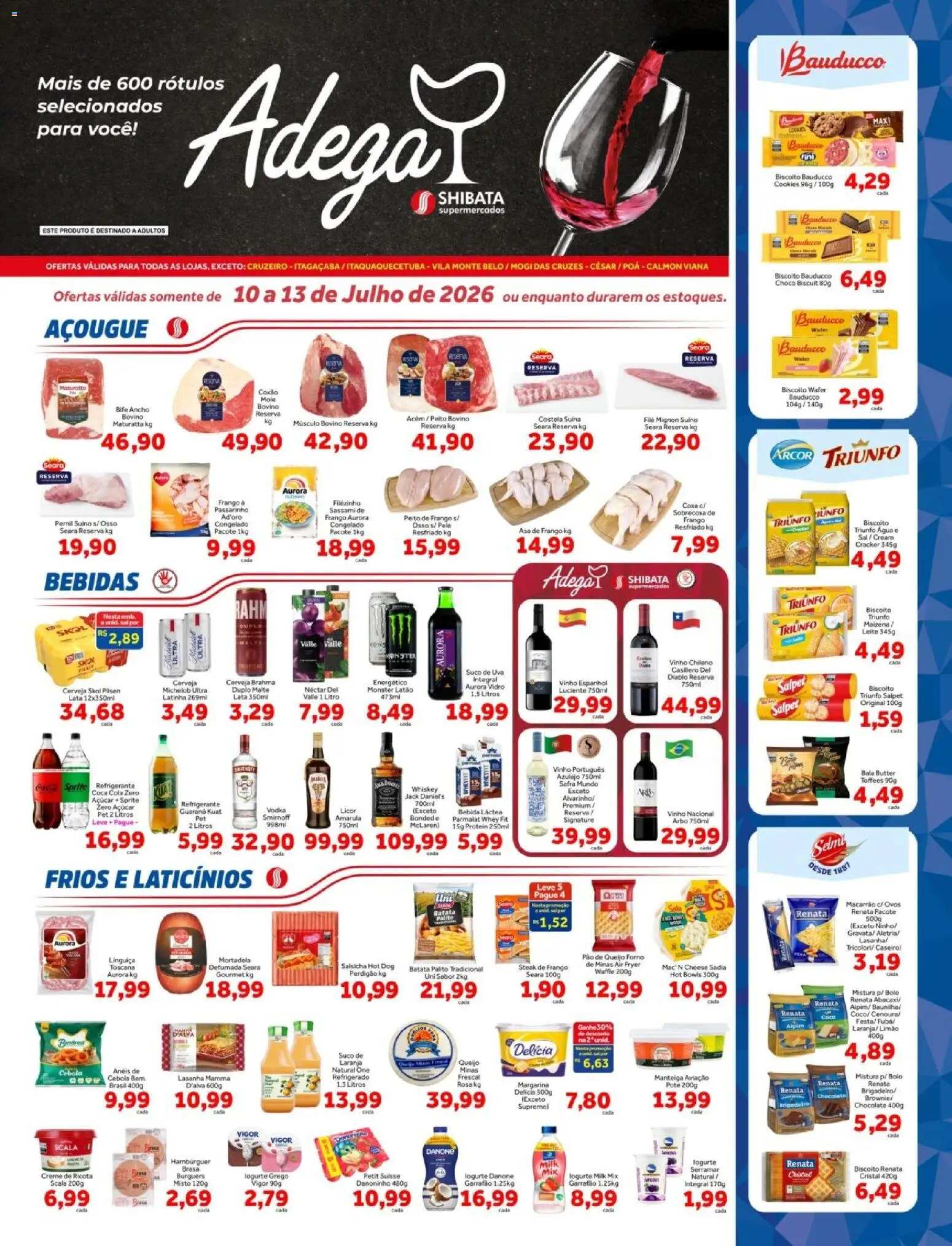 Shibata Folheto - válido de 10/07/2026 | Página: 1 | Produtos: Air fryer, Macarrão, Creme, Pão de queijo