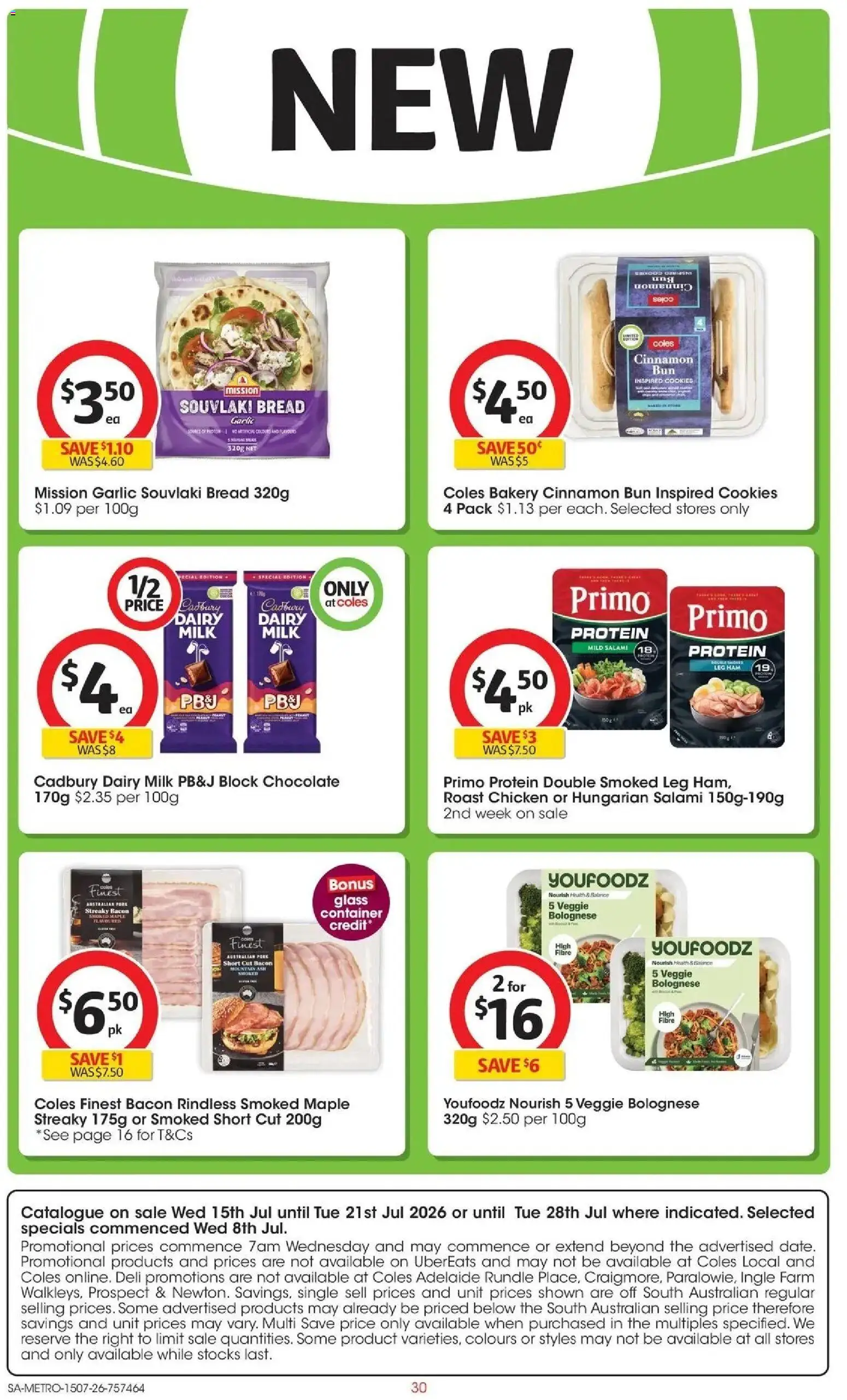 Coles catalogue - valid from 15/07/2026 | Page: 30 | Products: Bacon, Dairy, Chicken, Cookies