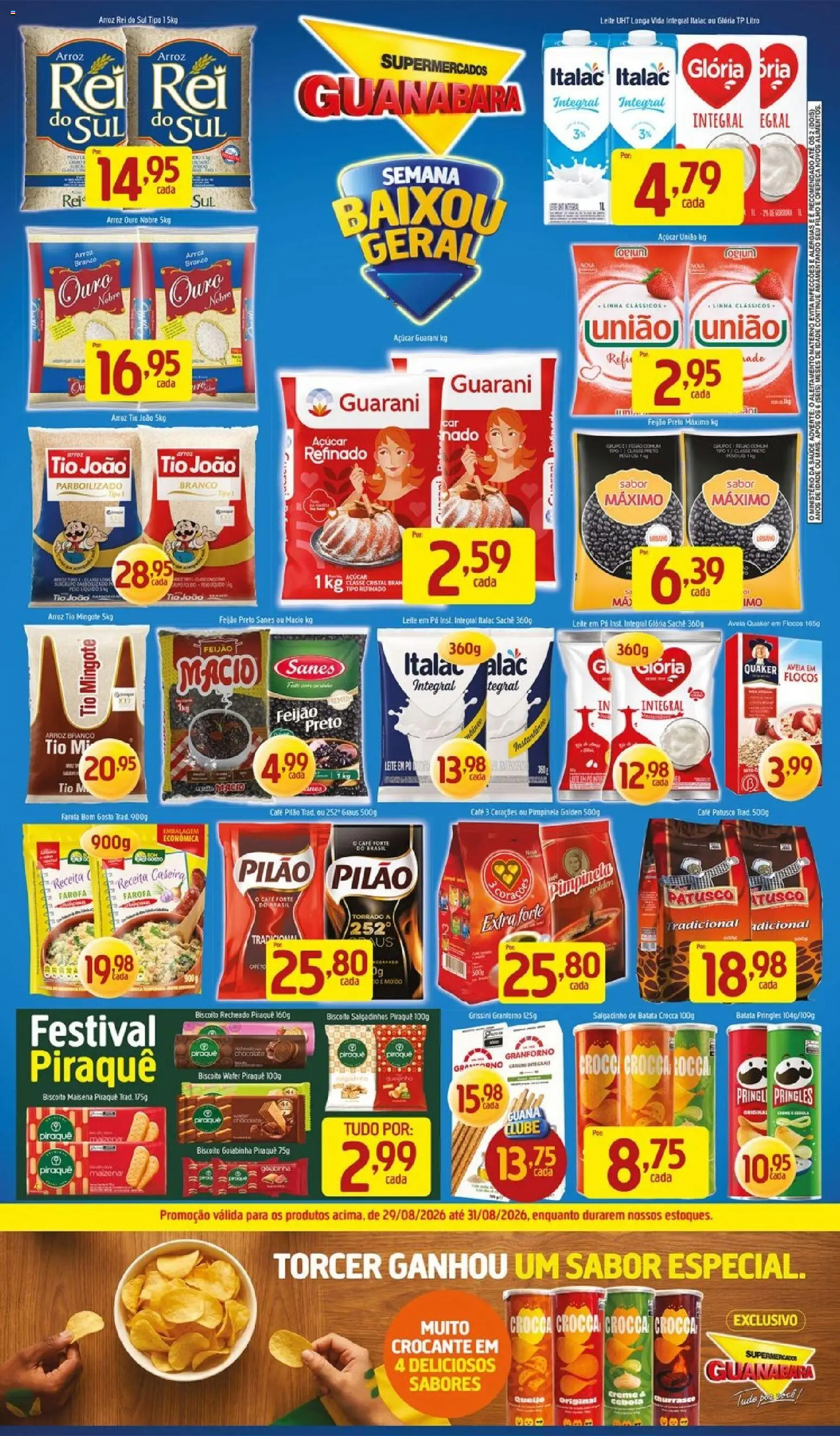Supermercados Guanabara Folheto - válido de 29/08/2026 | Página: 2 | Produtos: Alimentos, Salgadinhos, Aveia, Açúcar