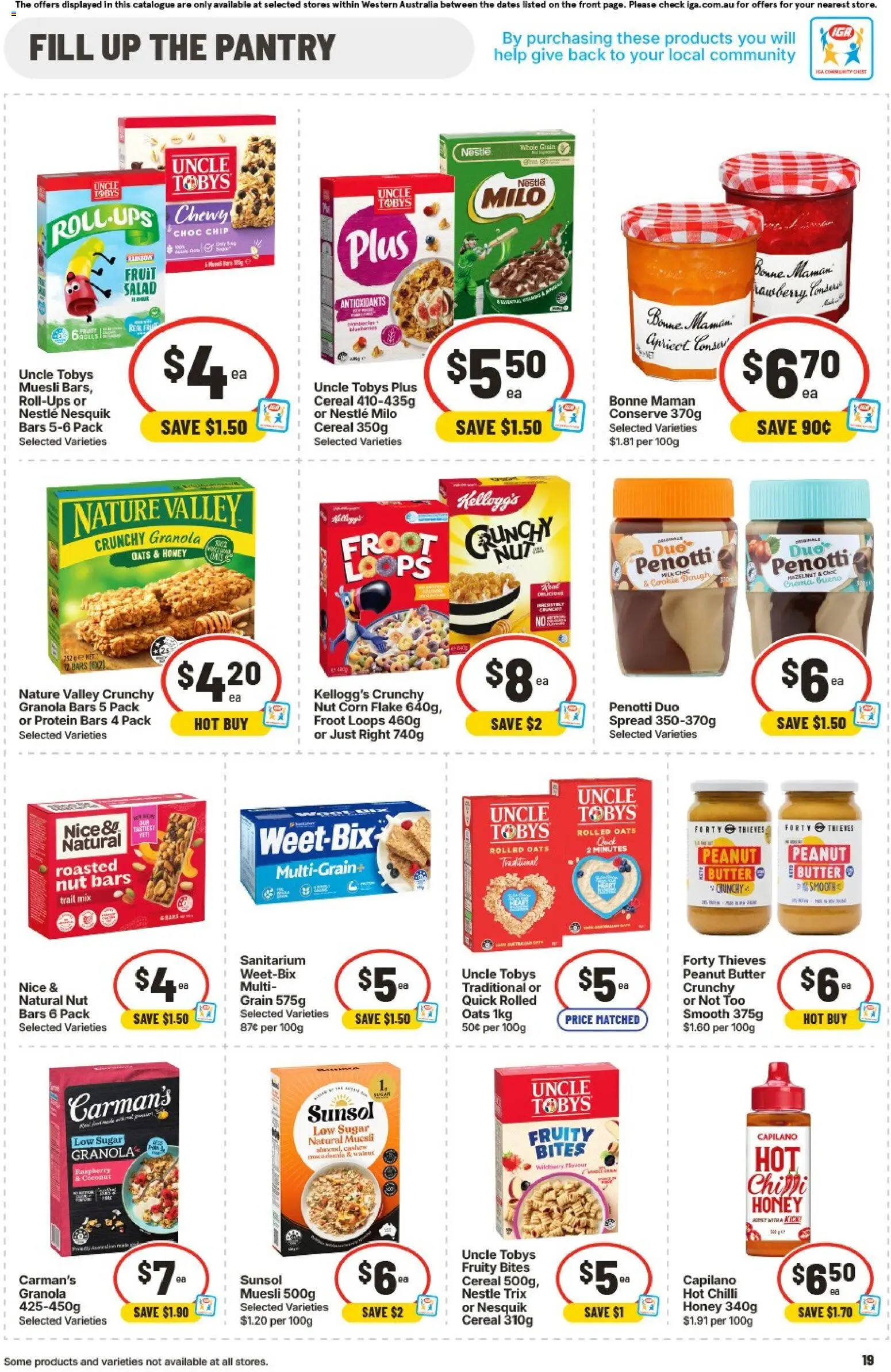 IGA catalogue - valid from 19/08/2026 | Page: 19 | Products: Milk, Oats, Cereal, Chilli