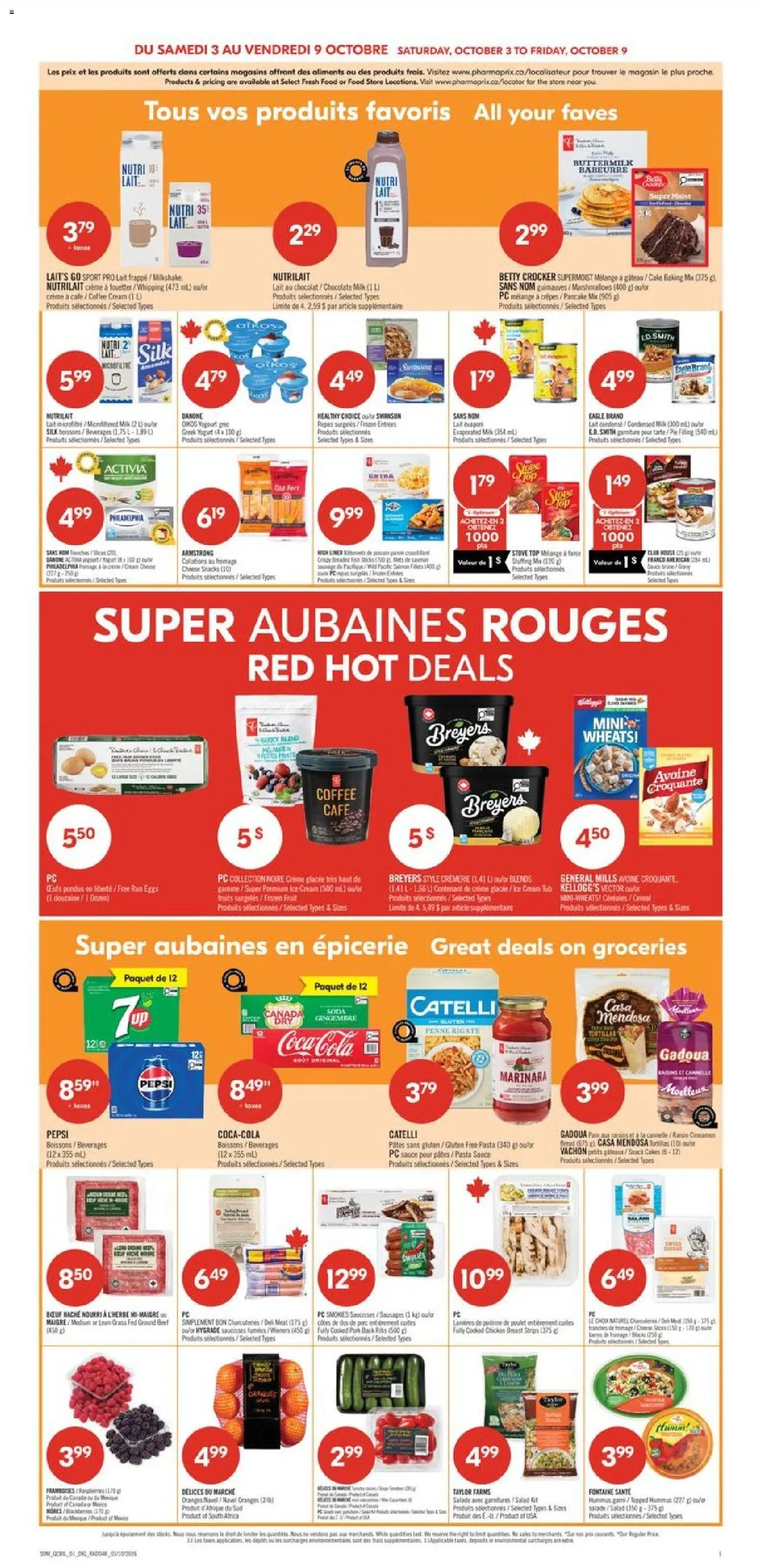 Pharmaprix flyer valid from Oct 3, 2026 | Page: 6 | Products: Pasta, Cream, Salad, Chicken