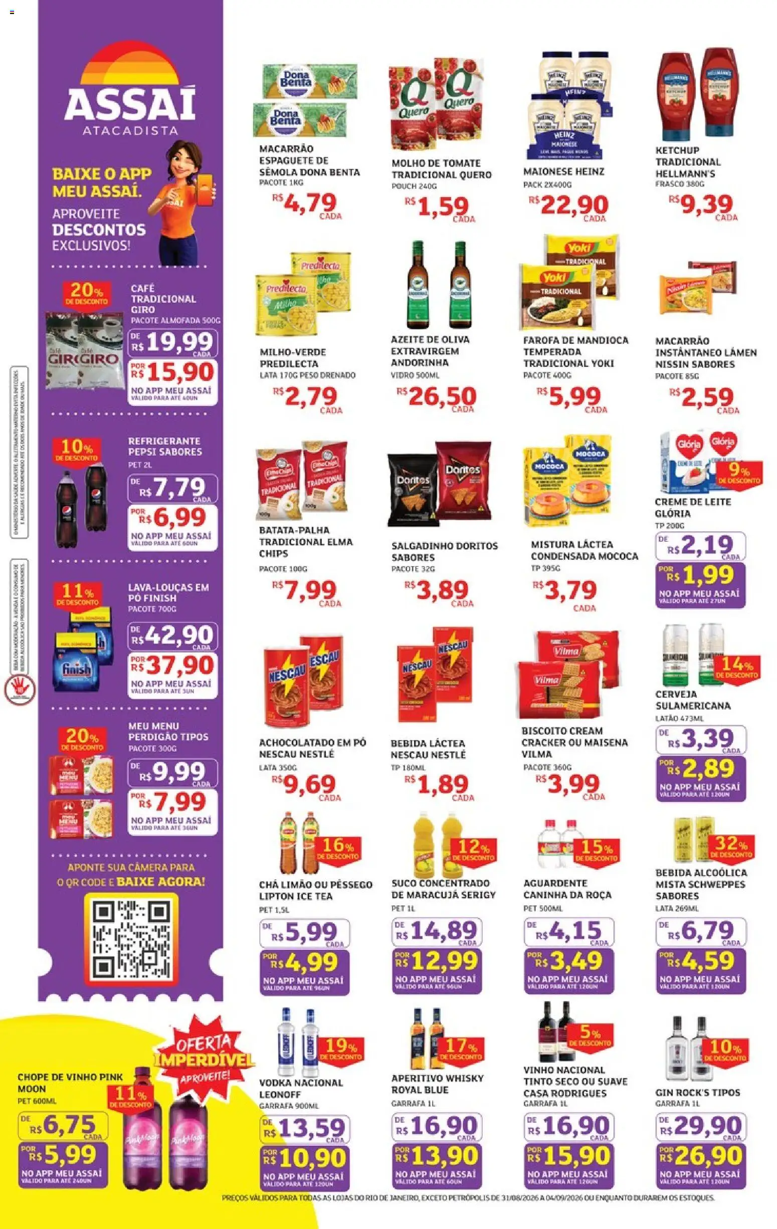 Assaí Atacadista Folheto - válido de 31/08/2026 | Página: 2 | Produtos: Whisky, Macarrão, Bebida, Farofa