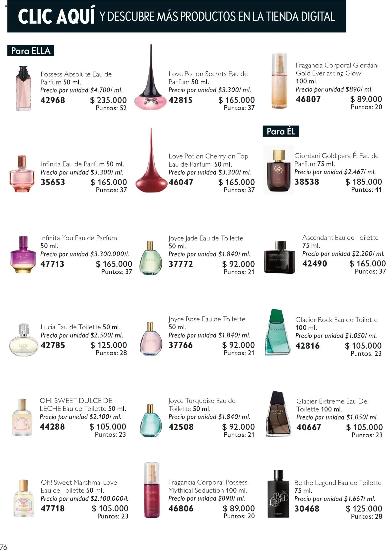 Oriflame revista - valida desde el 01/08/2026 | Página: 76 | Productos: Top, Fragancia, Eau de toilette, Leche