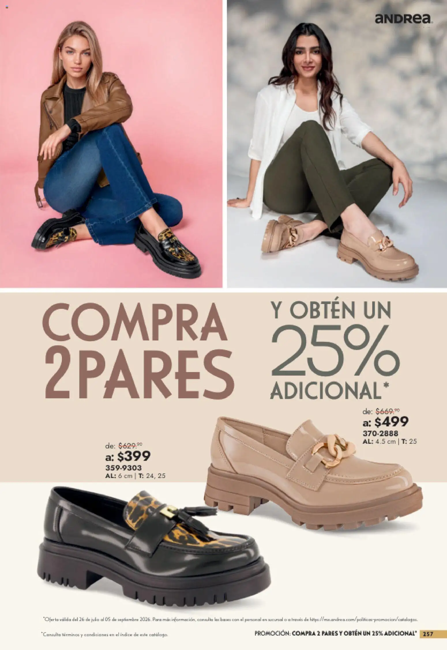 Nuevas ofertas de Andrea válidas en toda la República Mexicana desde el 26/07/2026. ¡Encuentra las mejores ofertas en Andrea catálogo Outlet! | Página: 257