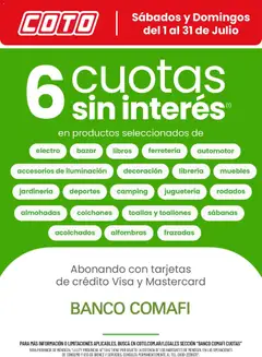 Vista previa Coto - Banco Comafi Julio válido desde el 01/07/2026