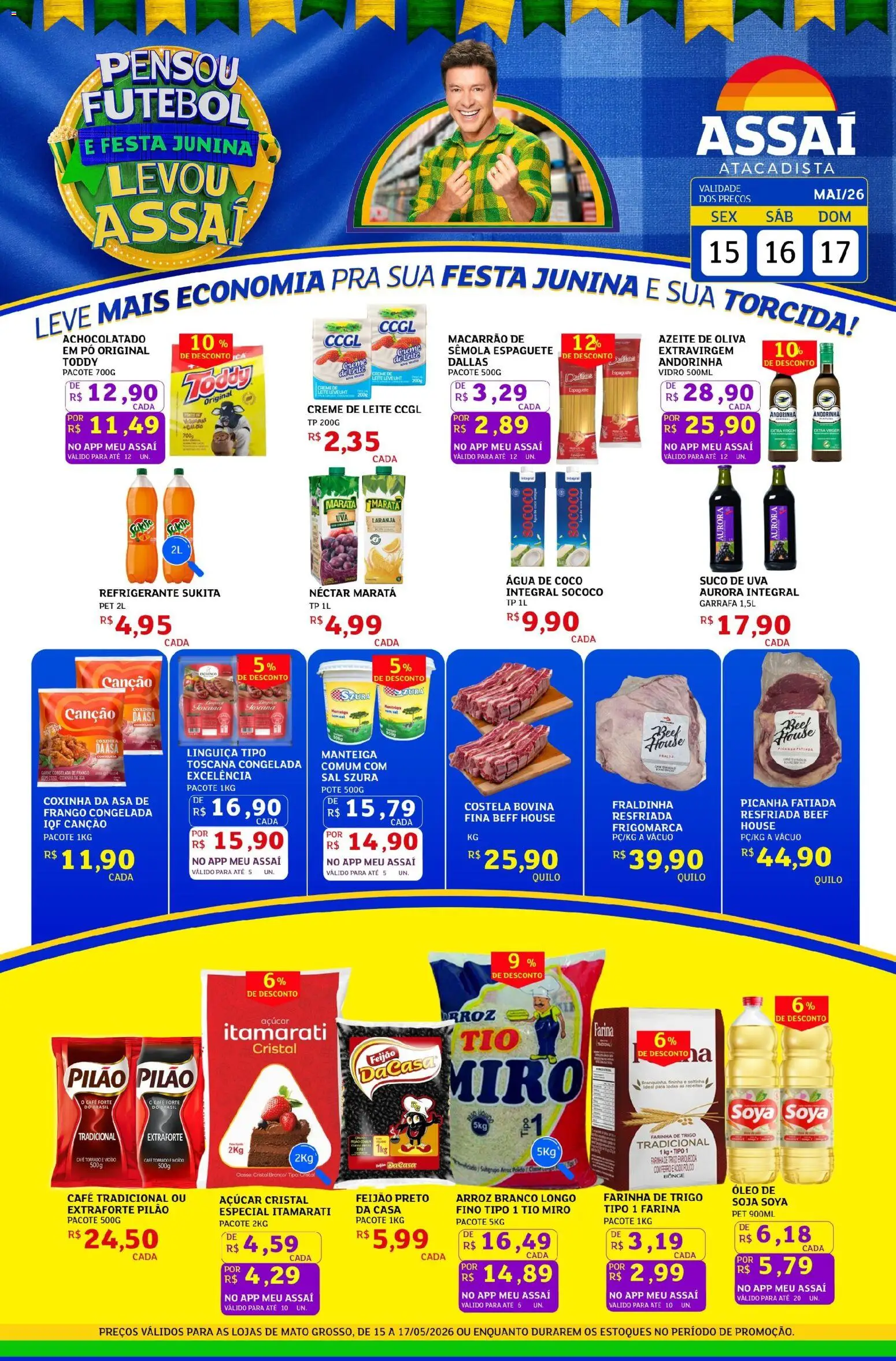 Assaí Atacadista Folheto - válido de 15.05.2026 | Página: 1 | Produtos: Ferro, Espaguete, Leite, Creme