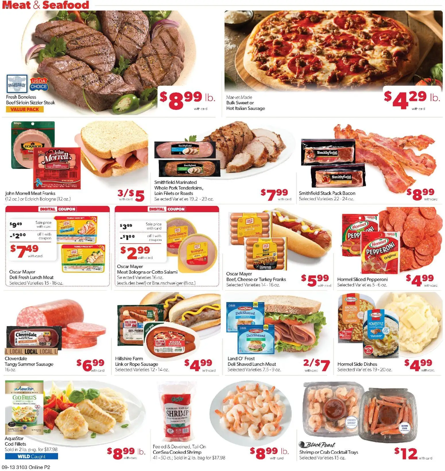 Family Fare Weekly Ad - ND - valid from 09/13/2026 | Page: 6 | Products: Salami, Bacon, Seafood, Sausage