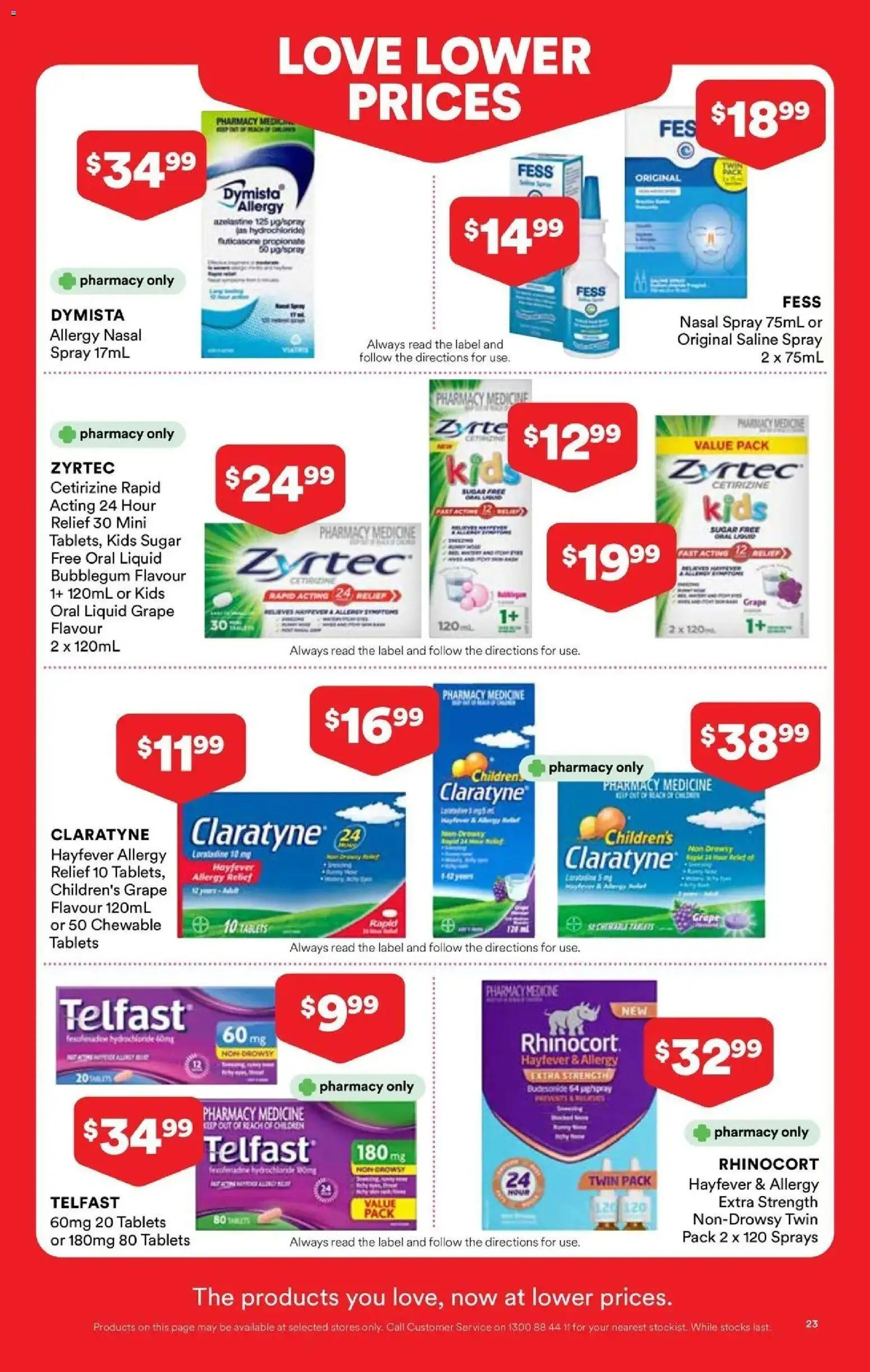 Priceline Pharmacy catalogue Bentleigh East - 10/09/2026 > weekly / monthly specials | Page: 23 | Products: Sugar, Nasal spray, Tablets, Allergy