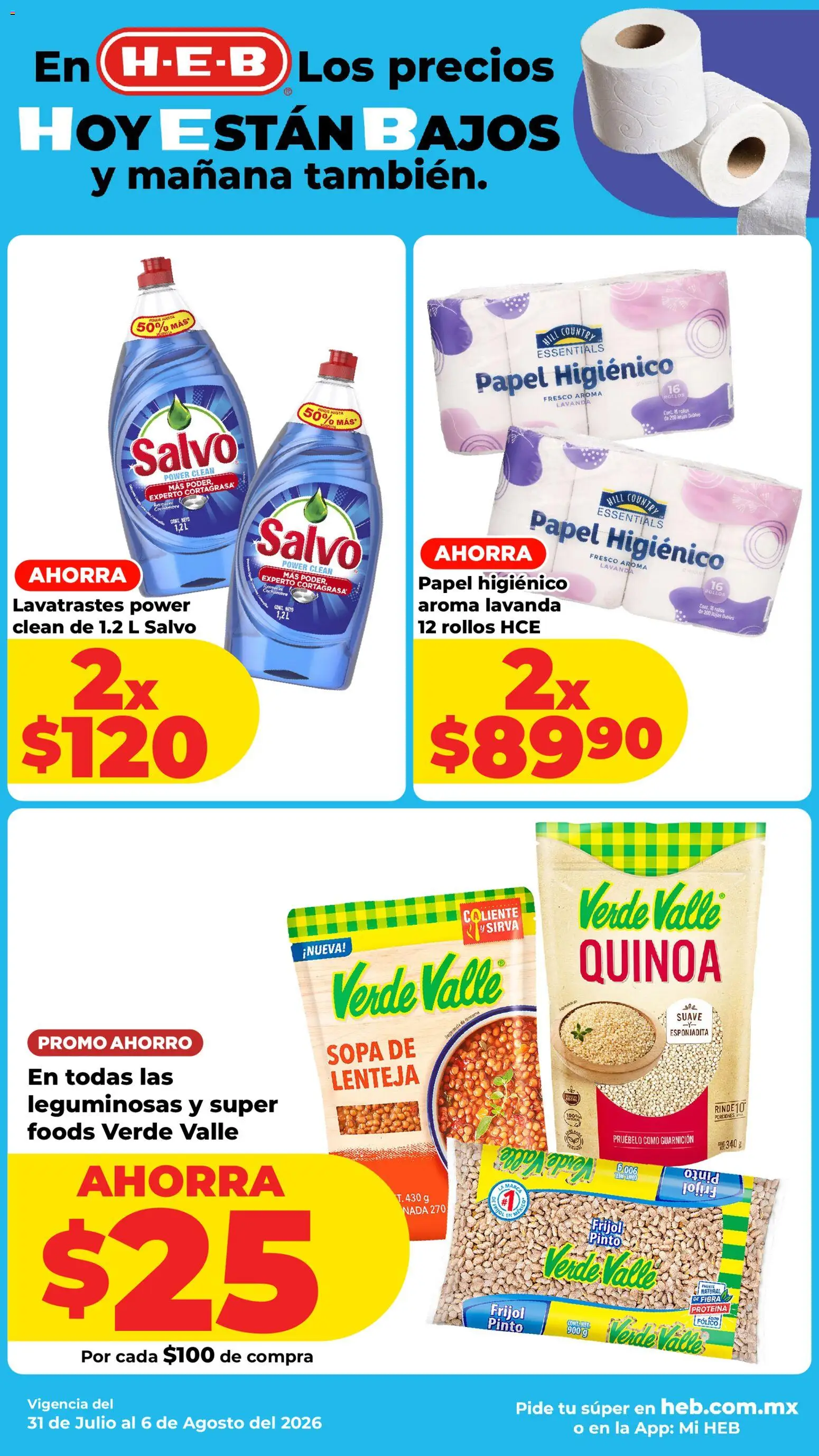 Nuevas ofertas de H-E-B válidas en toda la República Mexicana desde el 31/07/2026. ¡Encuentra las mejores ofertas en H-E-B folleto! | Página: 3 | Productos: Sopa, Papel higiénico