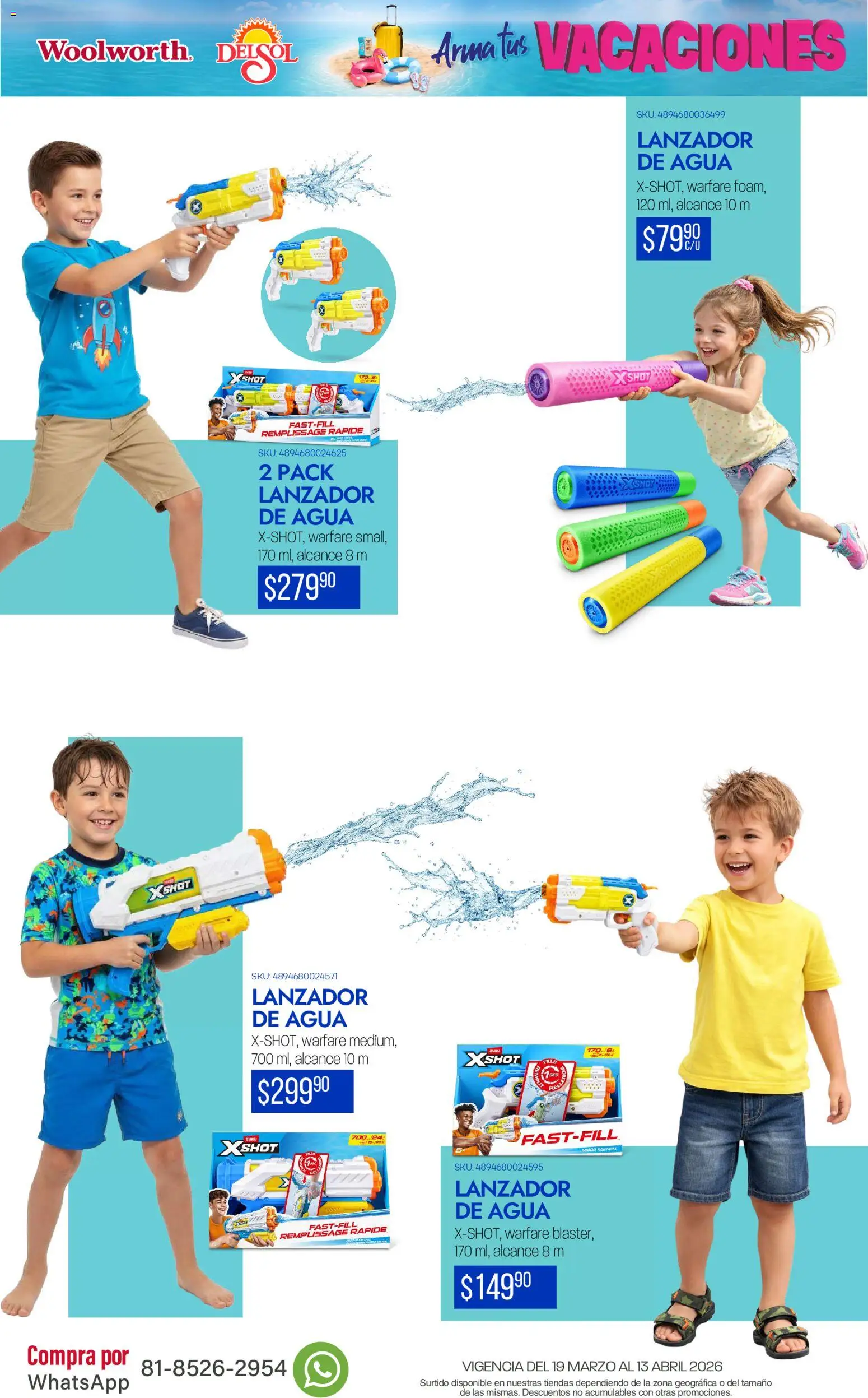 Nuevas ofertas de Del Sol y Woolworth válidas en toda la República Mexicana desde el 19.03.2026. ¡Encuentra las mejores ofertas en Del Sol y Woolworth catálogo Arma tus Vacaciones ! | Página: 10 | Productos: Agua, Shot