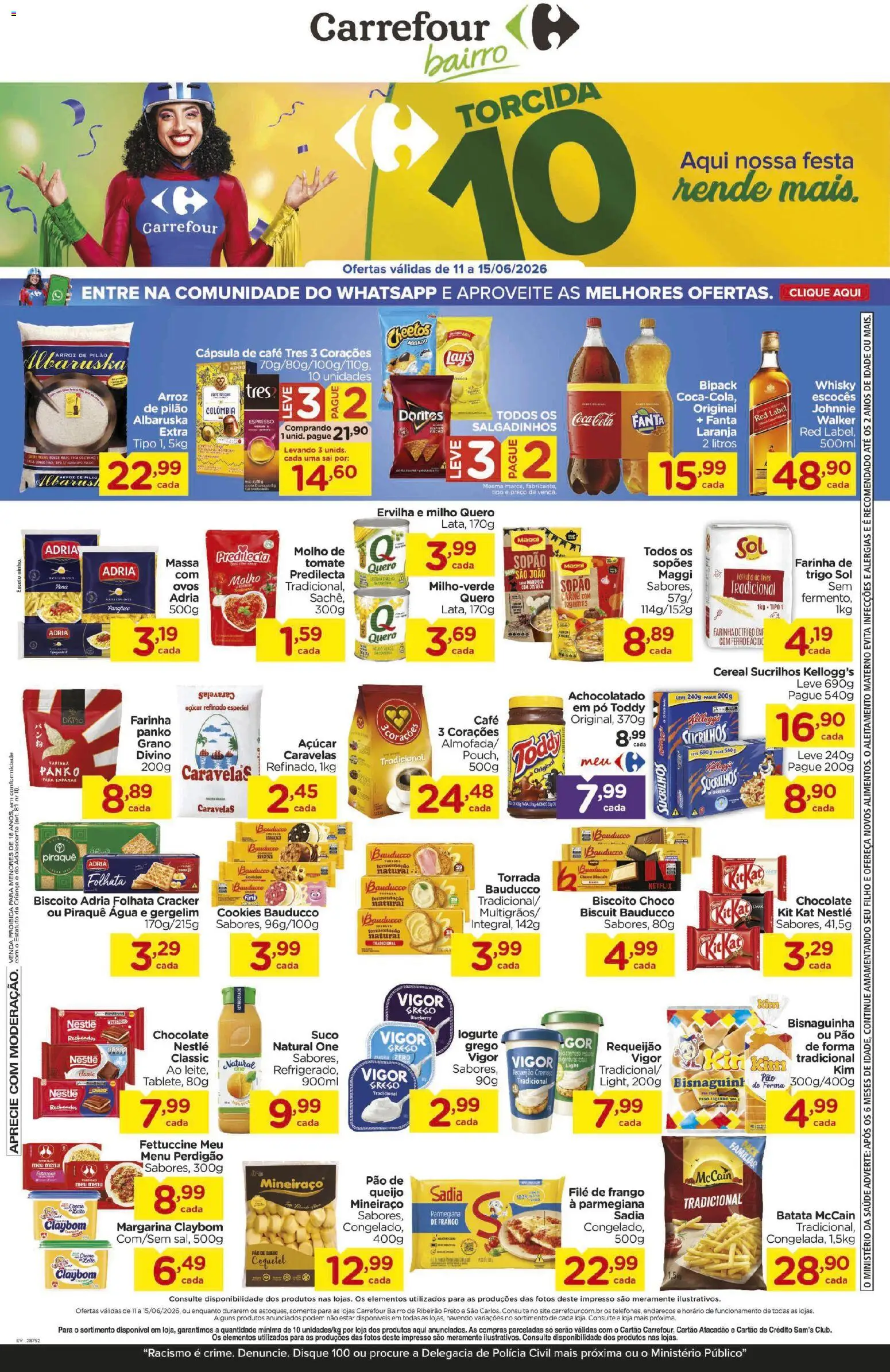 Carrefour Bairro Folheto - válido de 11.06.2026 | Página: 1 | Produtos: Ferro, Ovos, Cookies, Requeijão