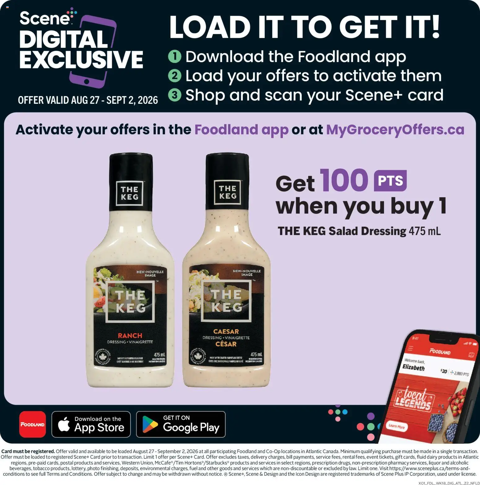 Foodland flyer valid from Aug 27, 2026 | Page: 11 | Products: Salad, Parmesan Cheese, Dressing, Cheese
