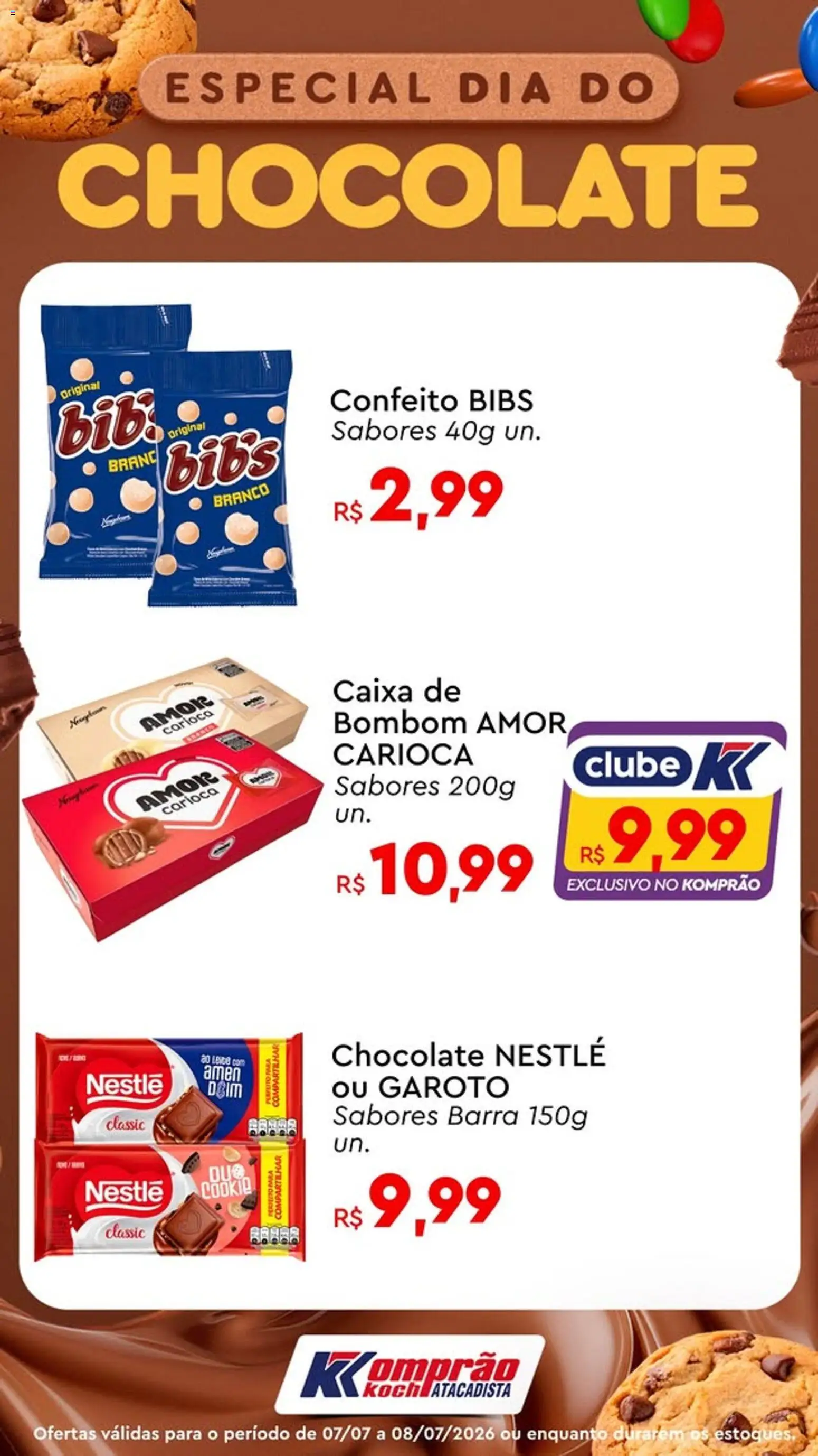 Komprao Atacadista Folheto - válido de 07/07/2026 | Página: 1 | Produtos: Caixa, Chocolate, Bombom