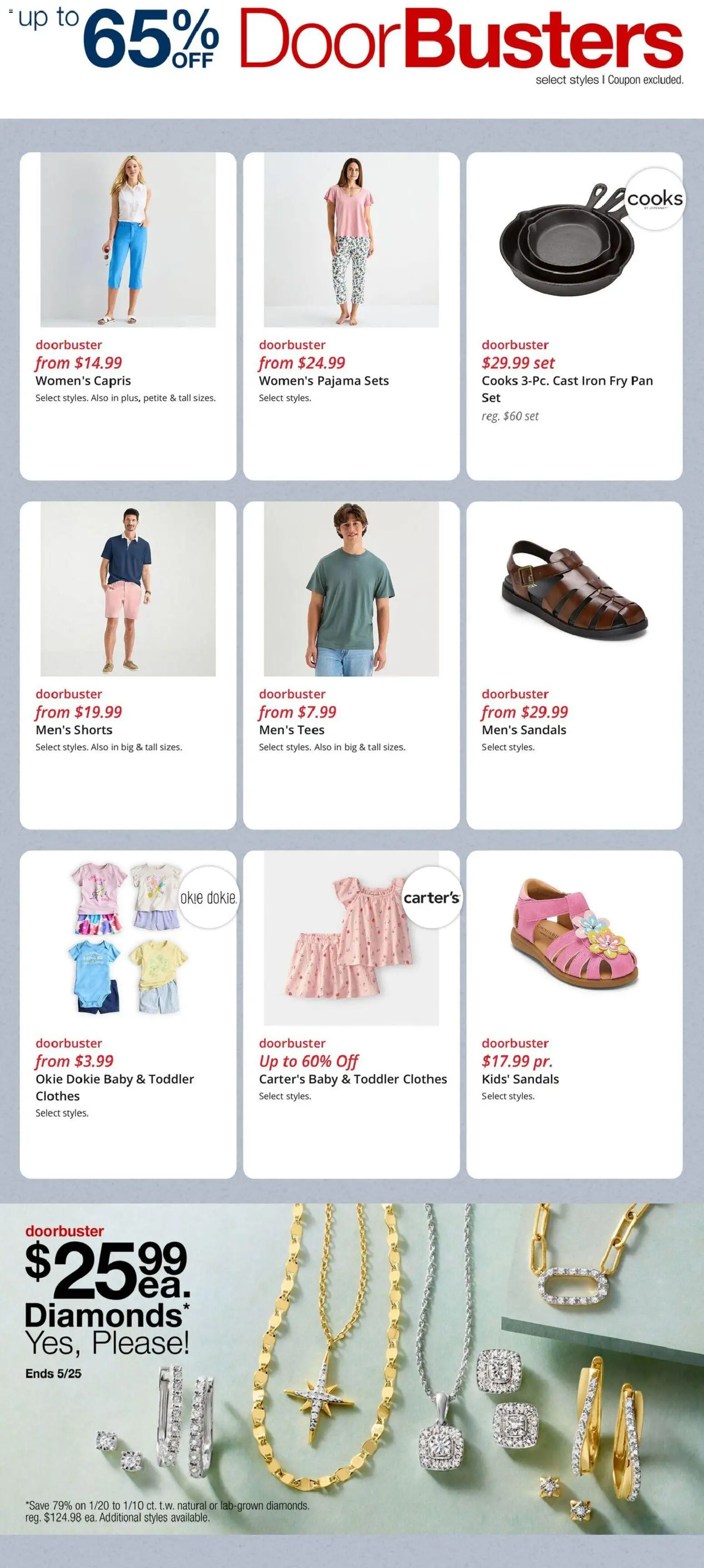 JCPenney Weekly Ad - valid from 20.05.2026 | Page: 2 | Products: Clothes, Shorts, Sandals, Iron